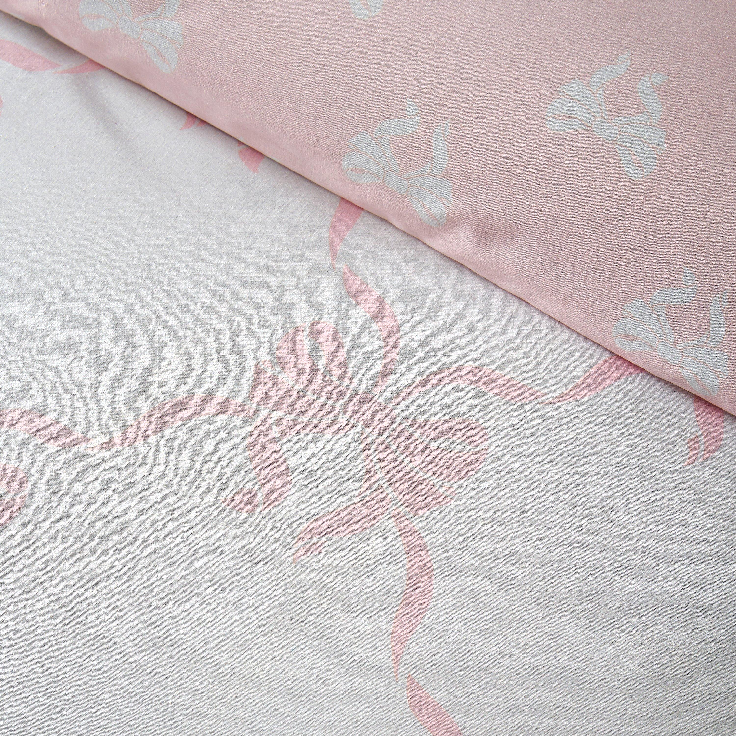 Pink - Catherine Lansfield - Pretty Bows Reversible Duvet Cover Set - 4