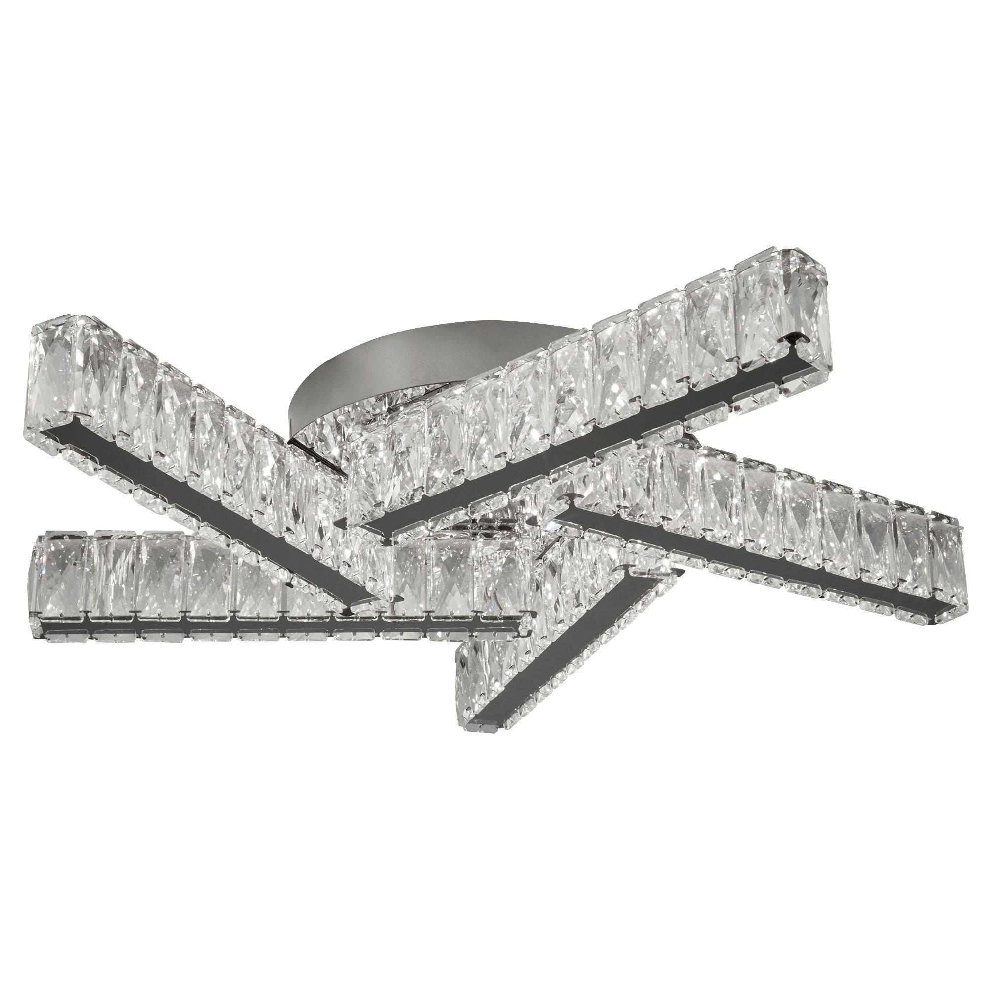 Chrome - Lighting Collection - Mirage 5Lt LED Flush - Chrome & Clear Glass - 2