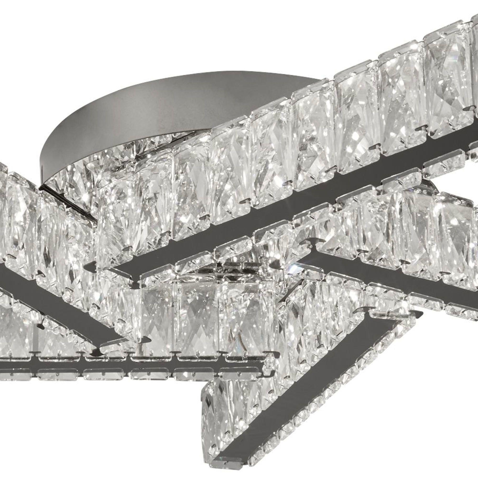 Chrome - Lighting Collection - Mirage 5Lt LED Flush - Chrome & Clear Glass - 3