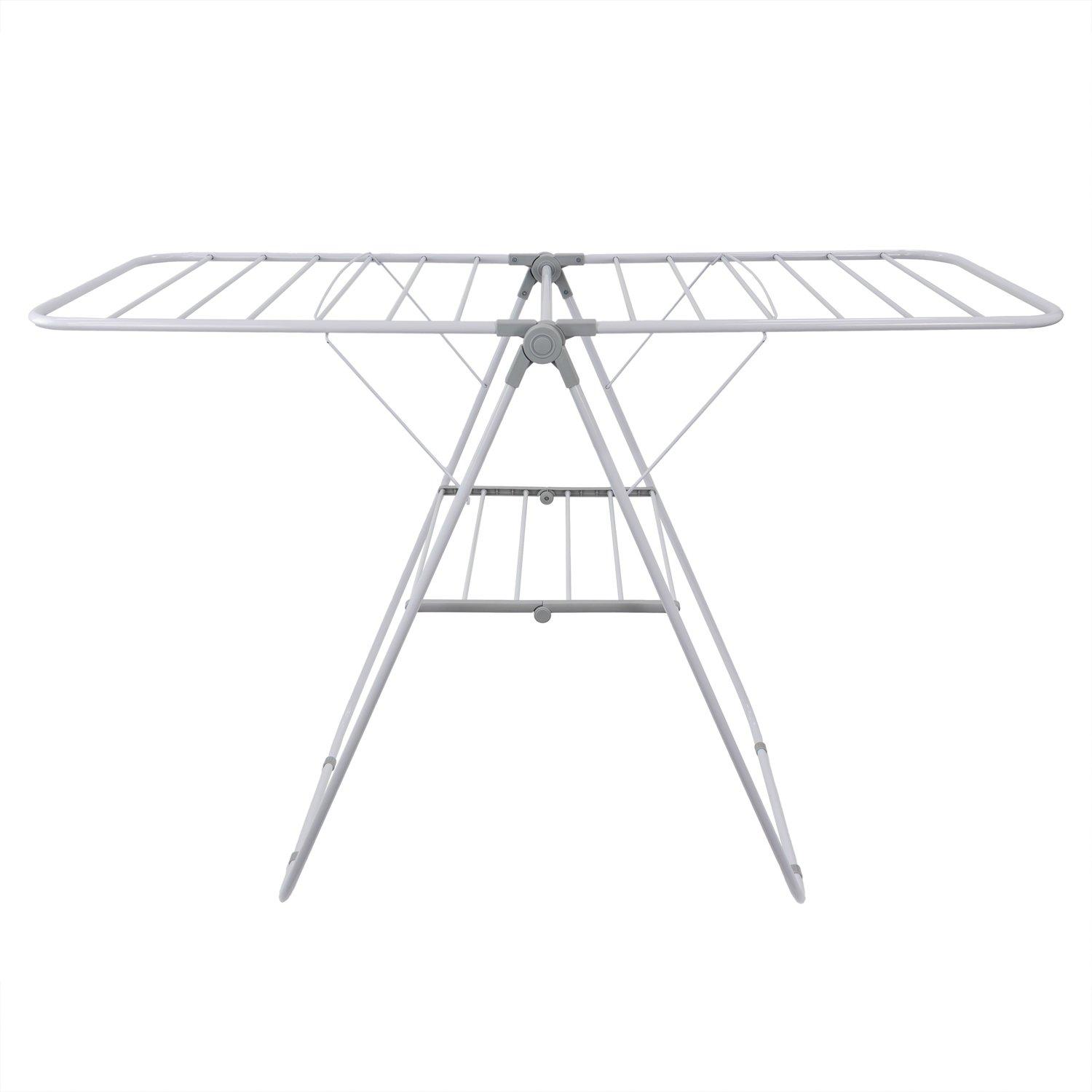 White - JVL - Strong Winged Clothes Drying Airer - 12M White - 1