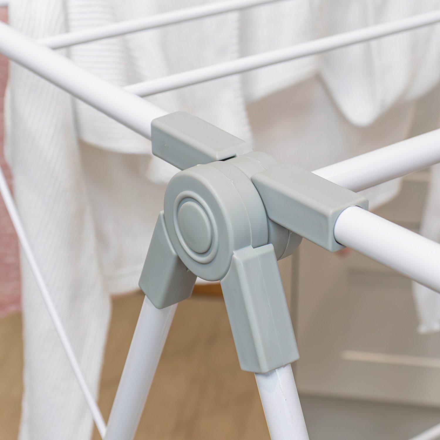 White - JVL - Strong Winged Clothes Drying Airer - 12M White - 4
