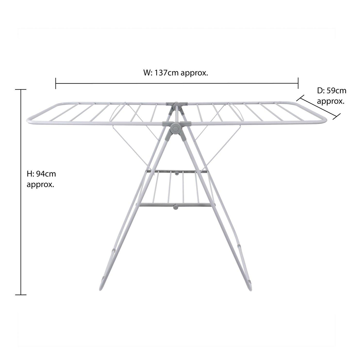 White - JVL - Strong Winged Clothes Drying Airer - 12M White - 10