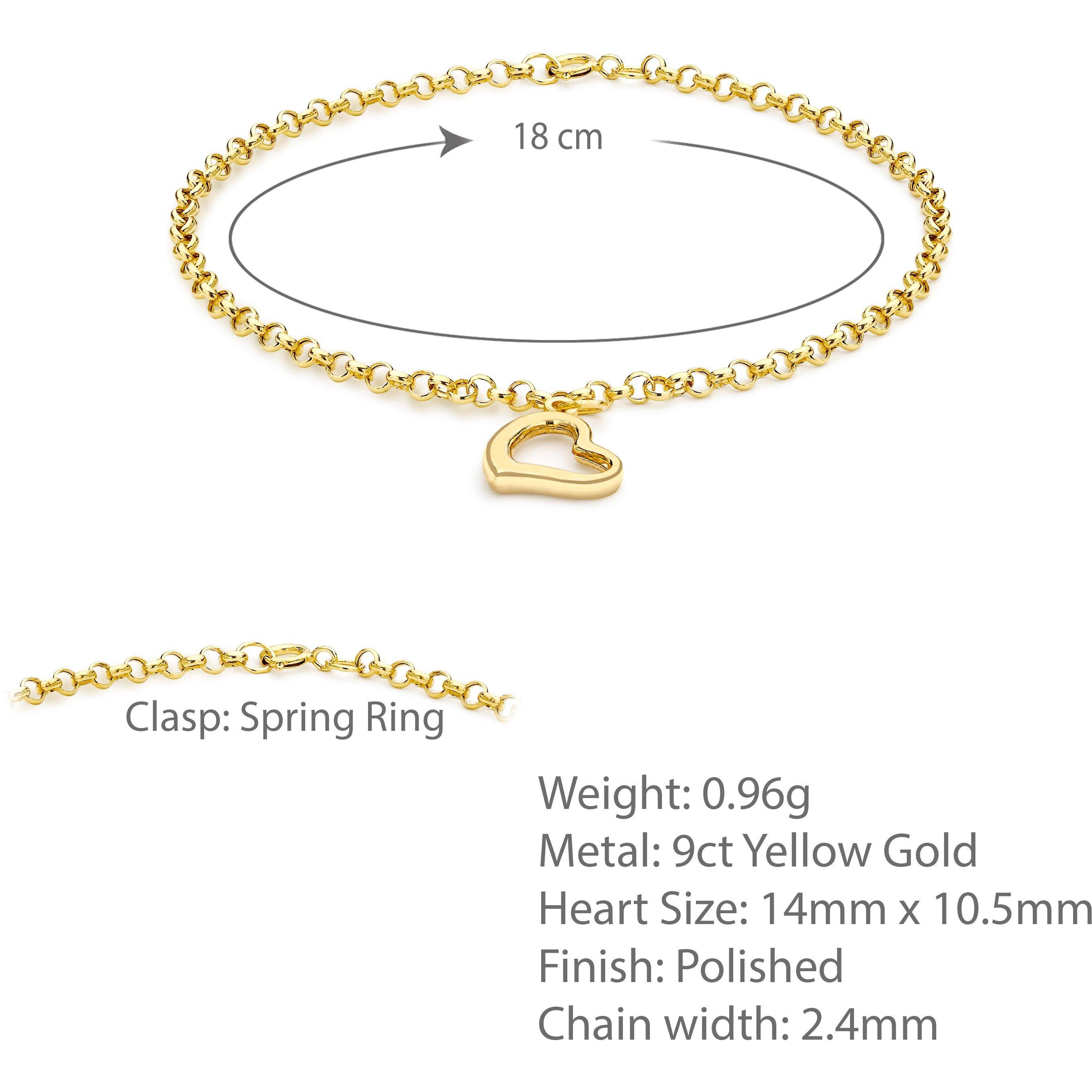 Gold - Be You - 9ct Gold Heart Charm Bracelet - 3