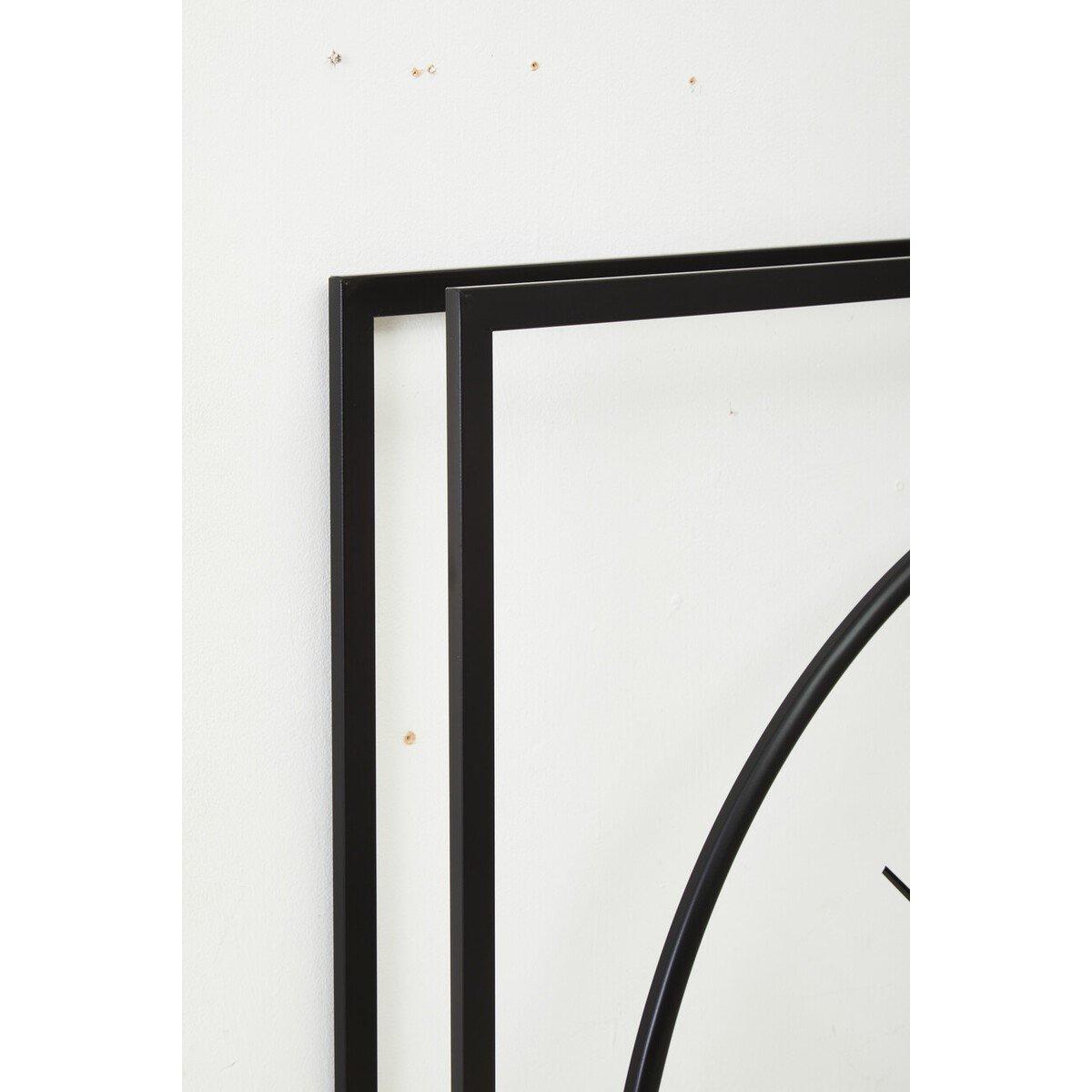 Black - Premier Housewares - Trinity 105cm Dia Black Finish Wall Clock - 5