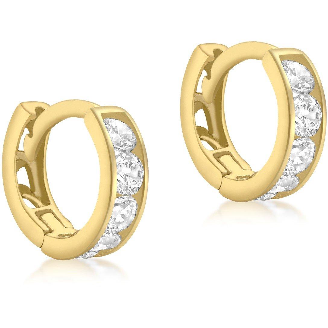 Gold - Be You - 9ct Gold CZ Huggy Earring - 1
