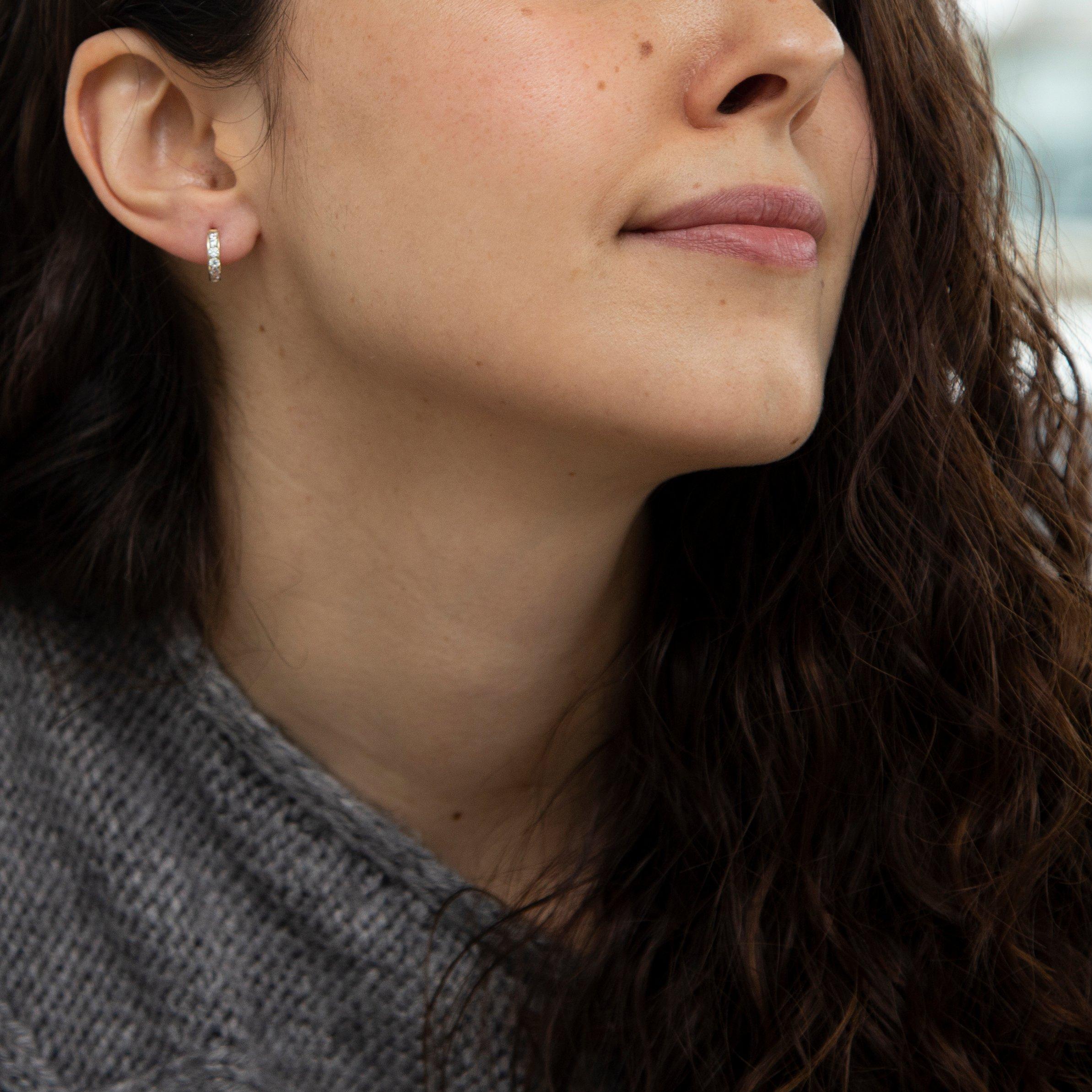 Gold - Be You - 9ct Gold CZ Huggy Earring - 2