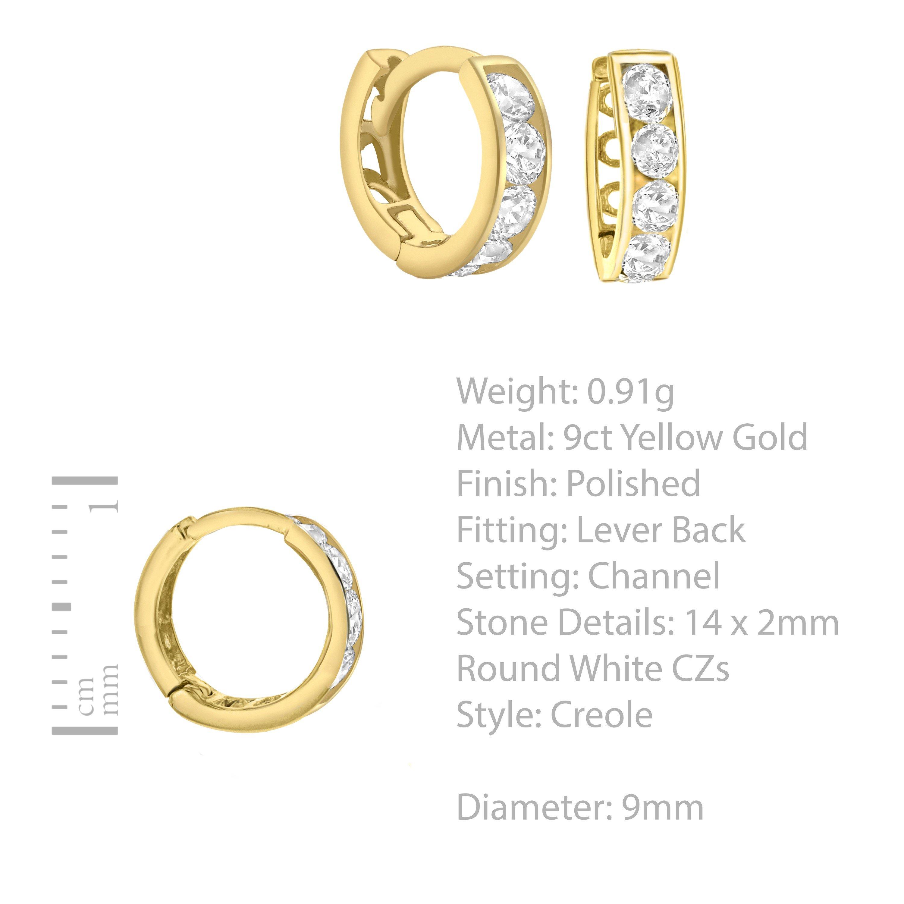 Gold - Be You - 9ct Gold CZ Huggy Earring - 3