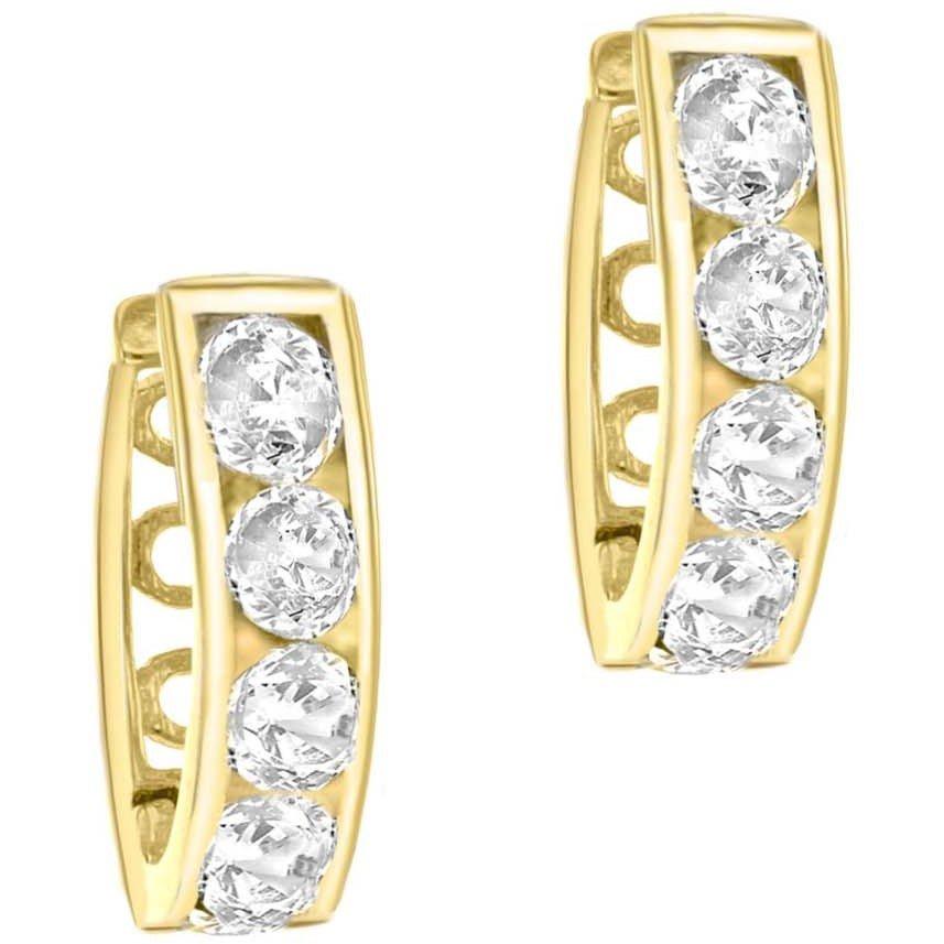 Gold - Be You - 9ct Gold CZ Huggy Earring - 4