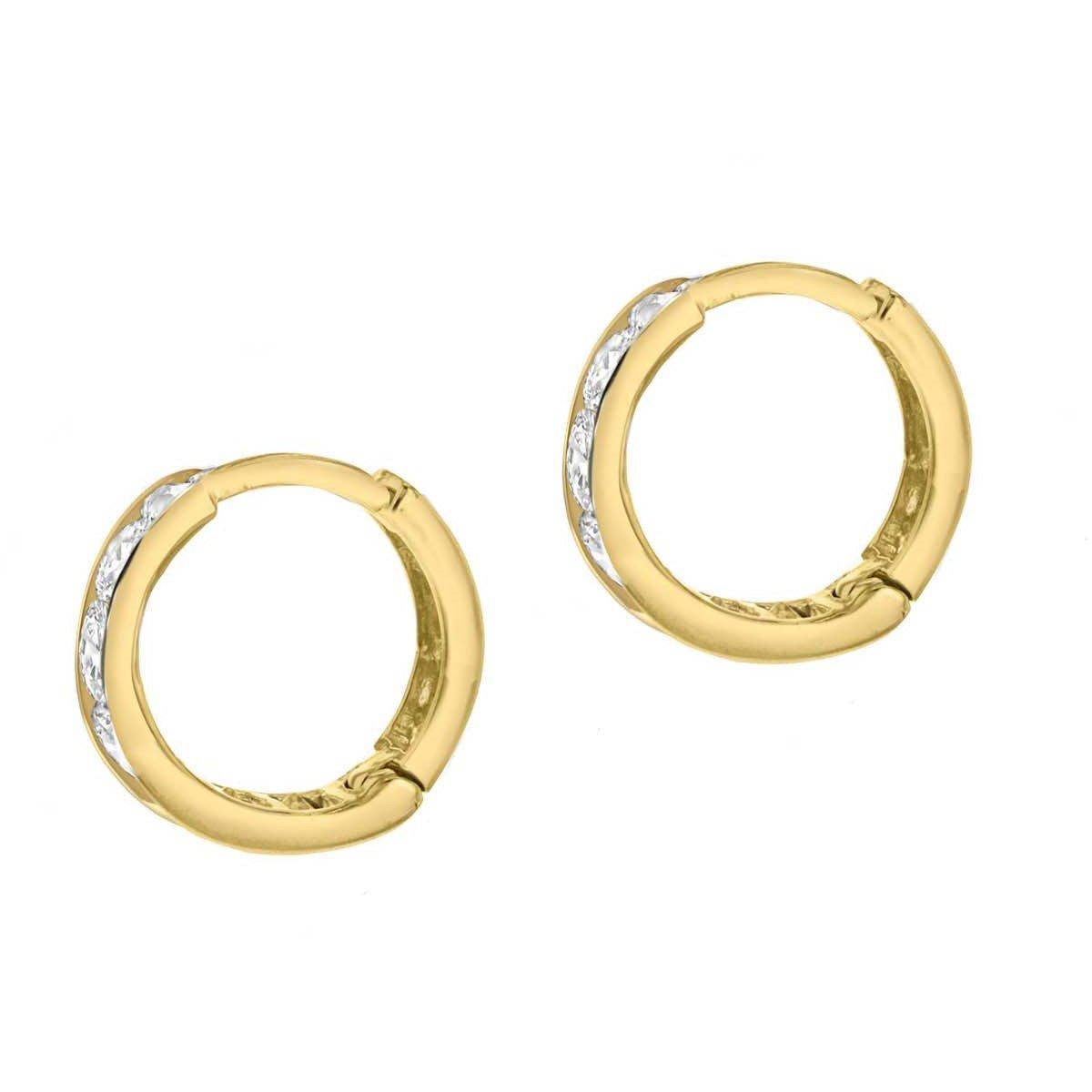Gold - Be You - 9ct Gold CZ Huggy Earring - 5
