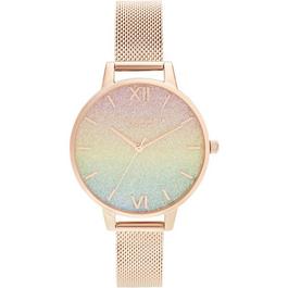 Olivia Burton Rainbow Glitter Midi Rose Gold Watch