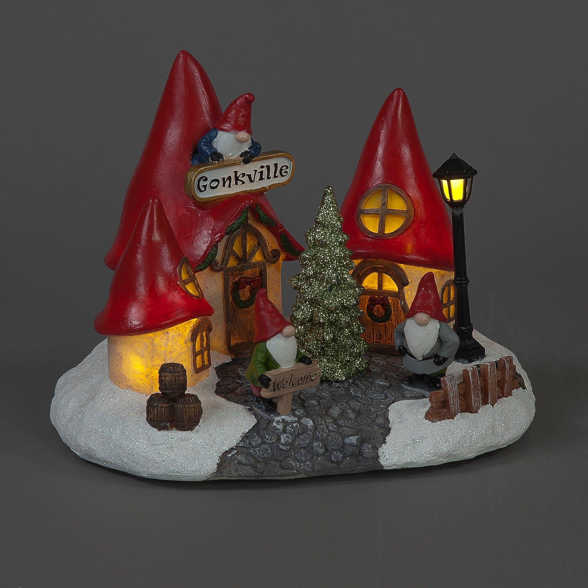 Snowtime LED Lit Christmas Gonk Village