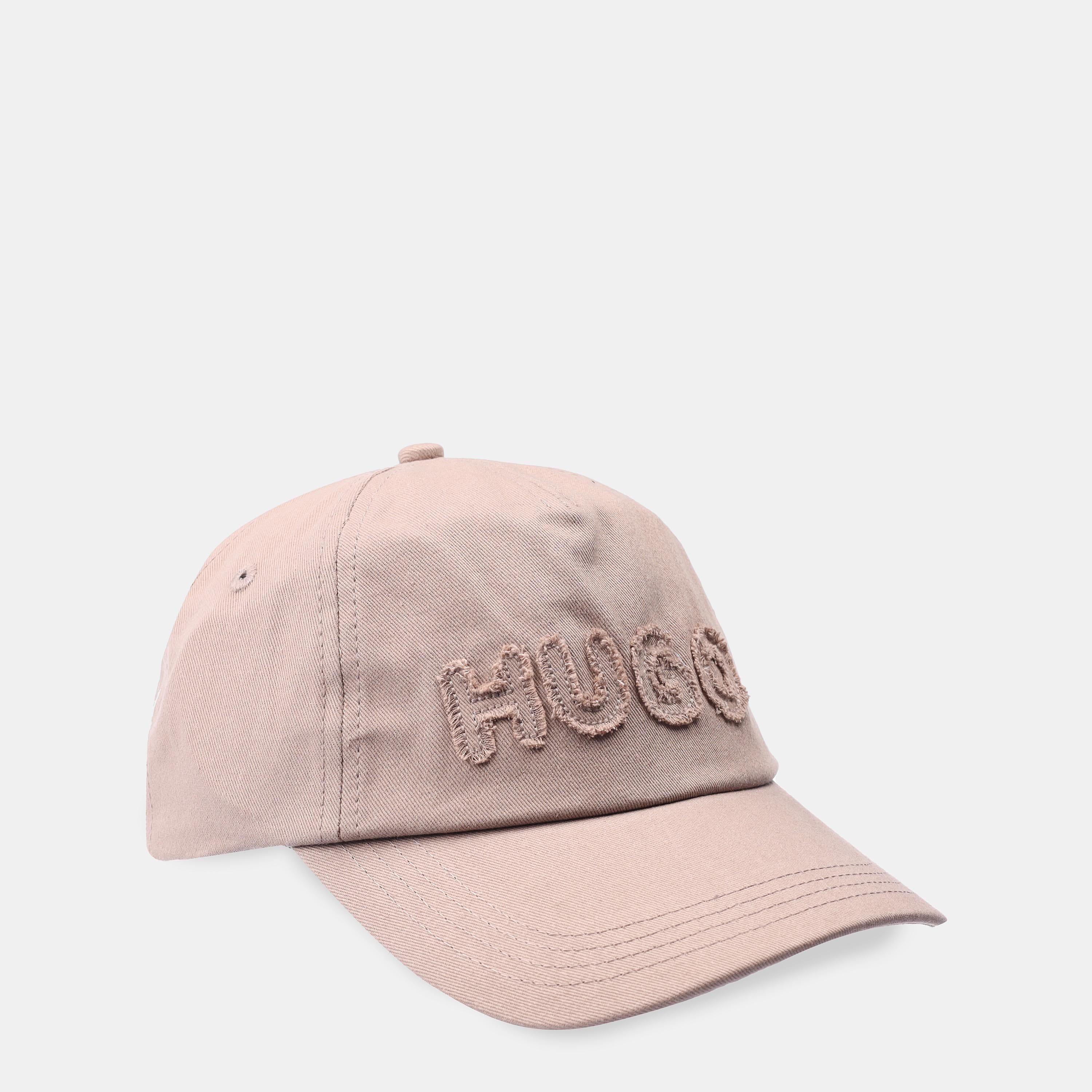 Beige - Hugo - Cara-FR Cap with Raw-Edge Logo - 1