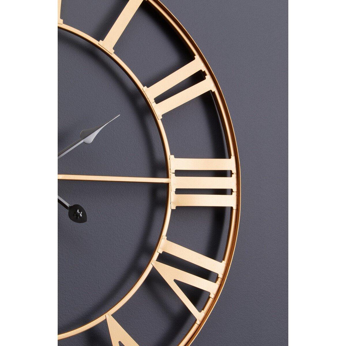 Gold - Premier Housewares - Genova 60cm Dia Large Gold Metal Wall Clock - 2