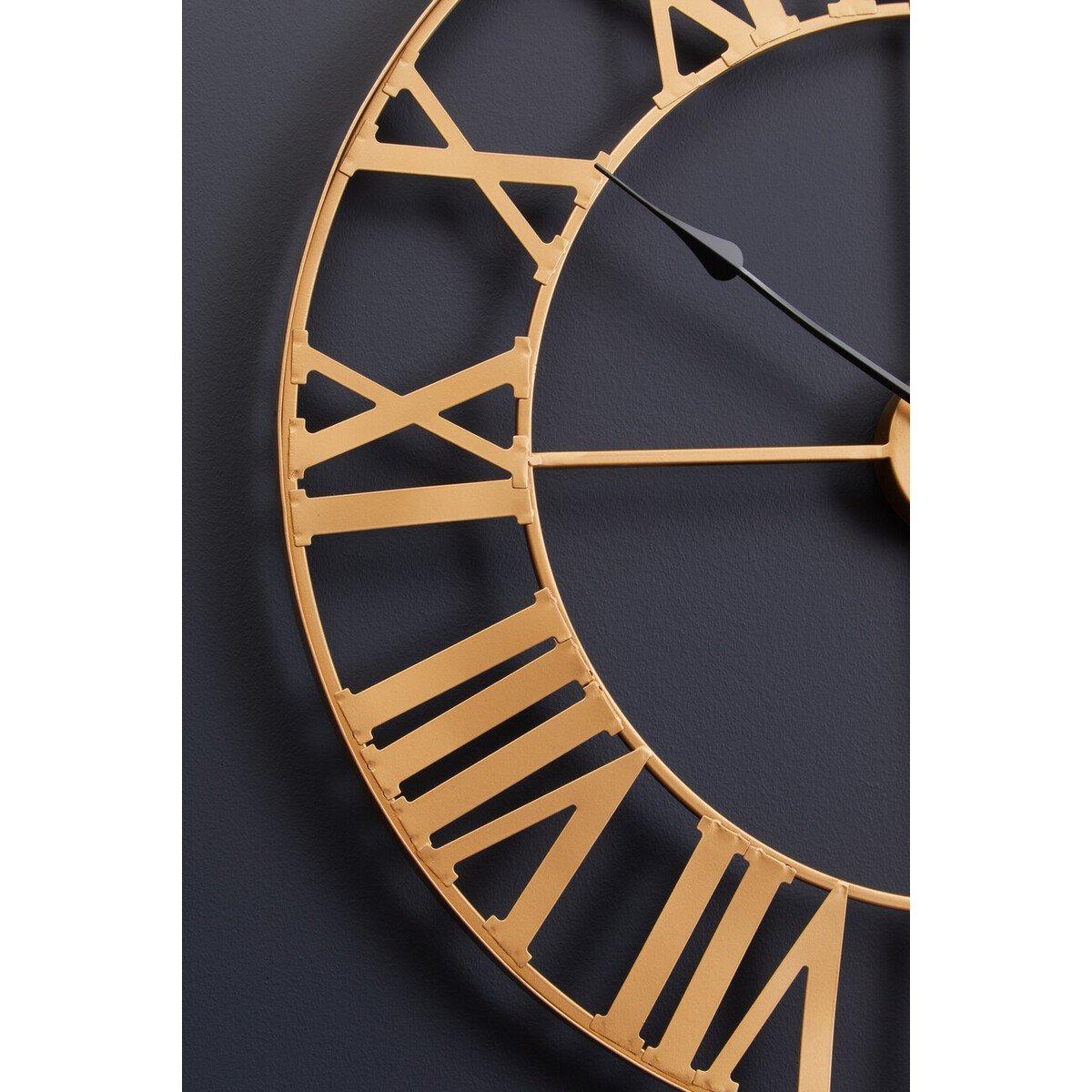 Gold - Premier Housewares - Genova 60cm Dia Large Gold Metal Wall Clock - 3