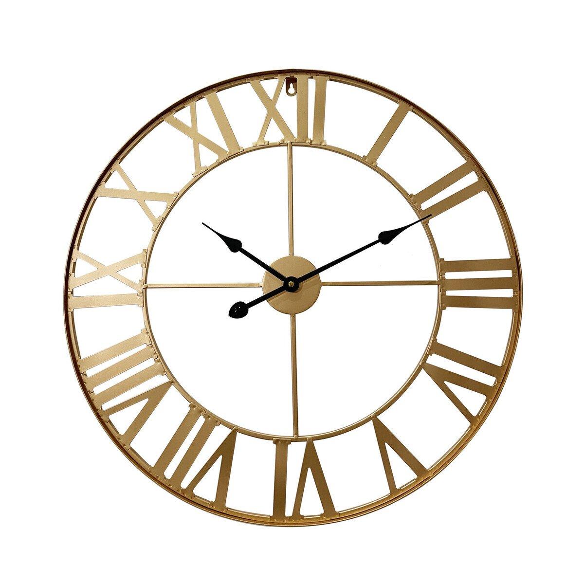 Gold - Premier Housewares - Genova 60cm Dia Large Gold Metal Wall Clock - 4