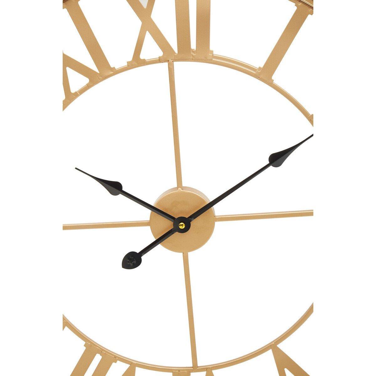 Gold - Premier Housewares - Genova 60cm Dia Large Gold Metal Wall Clock - 5