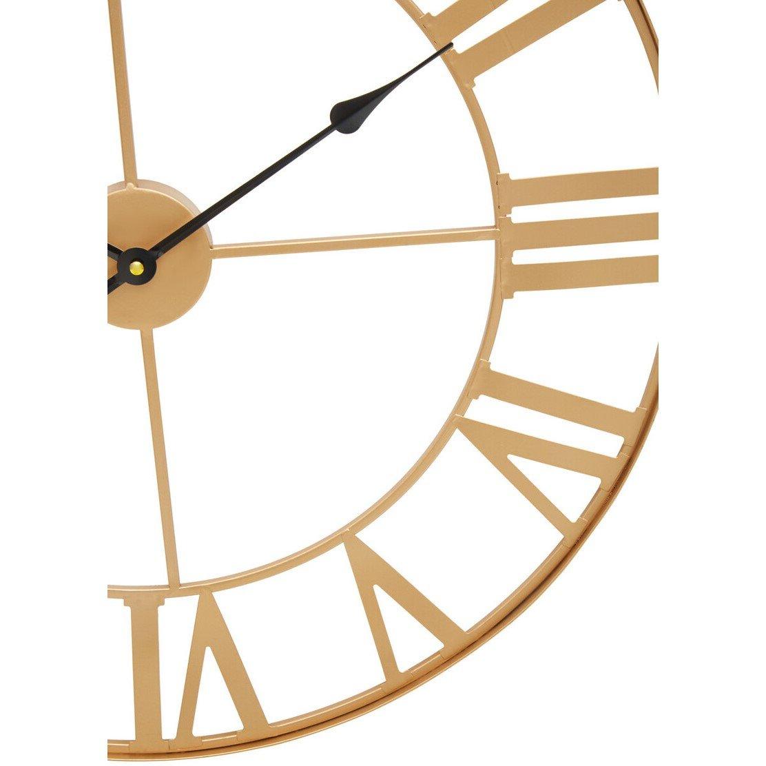Gold - Premier Housewares - Genova 60cm Dia Large Gold Metal Wall Clock - 6