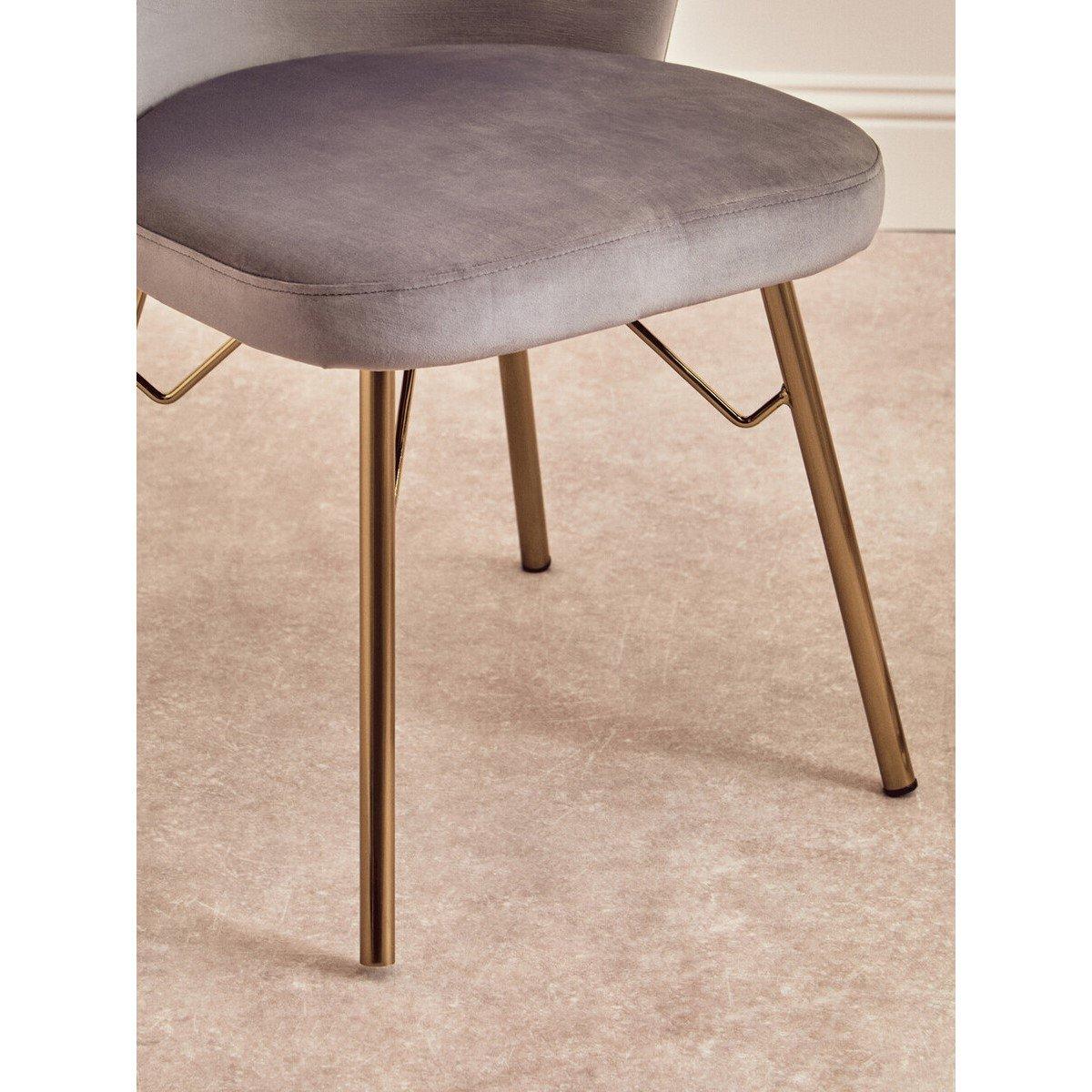 Grey - Interiors by Premier - Veneto Grey Velvet Chair - 4