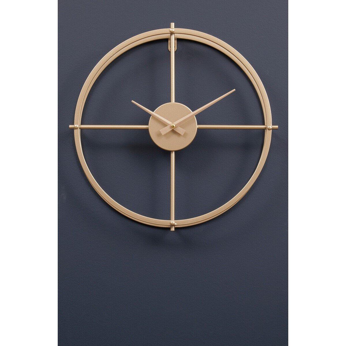 Gold - Premier Housewares - Kent 40cm Dia Small Gold Finish Wall Clock - 1