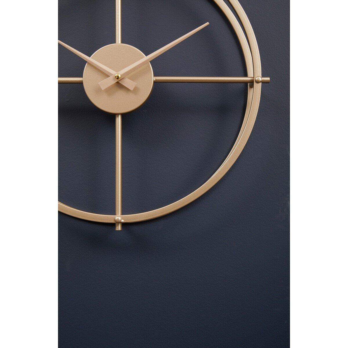 Gold - Premier Housewares - Kent 40cm Dia Small Gold Finish Wall Clock - 4