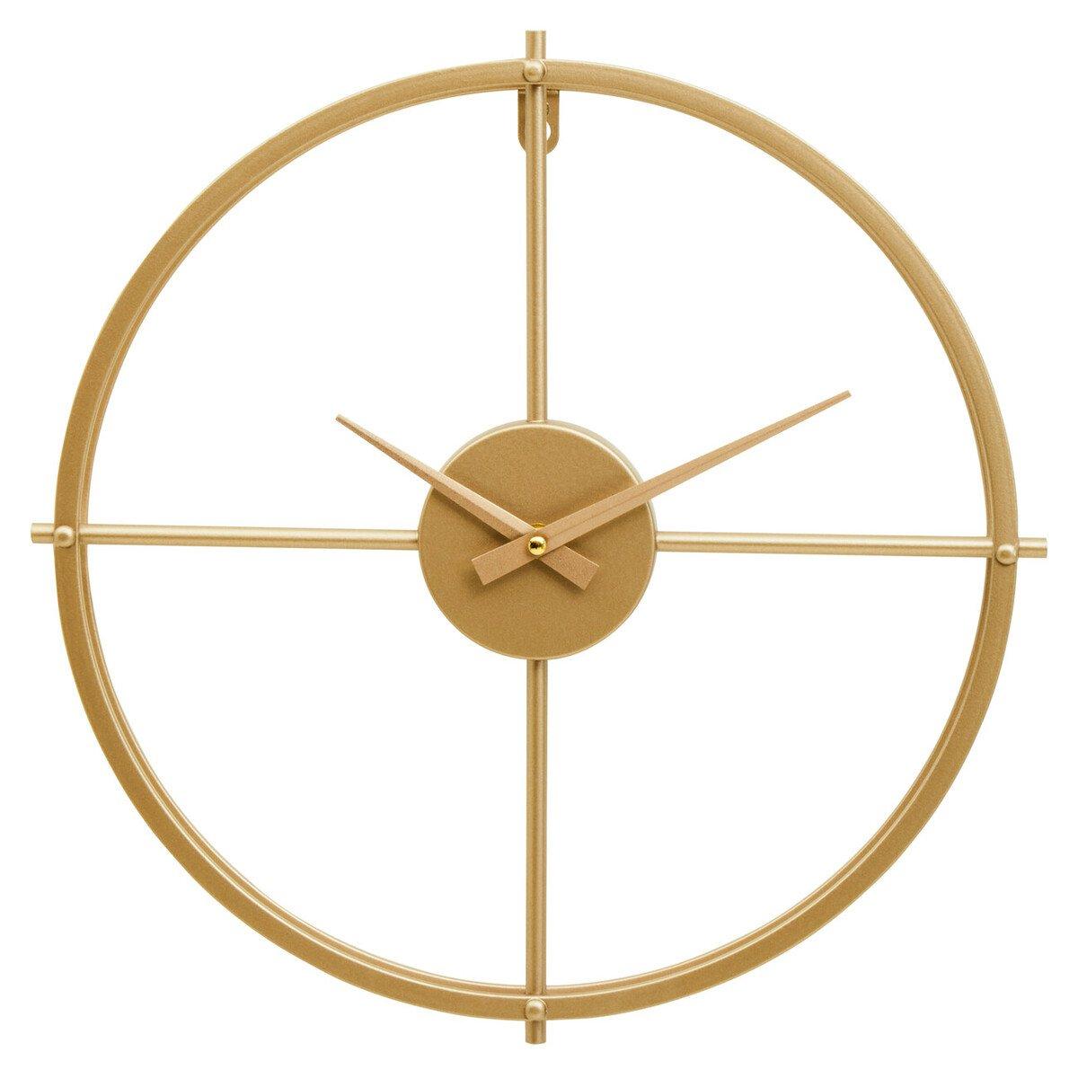 Gold - Premier Housewares - Kent 40cm Dia Small Gold Finish Wall Clock - 5