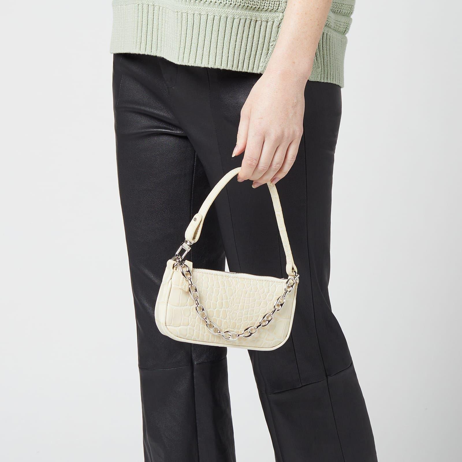Cream - By Far - Mini Rachel Croco Bag - 2