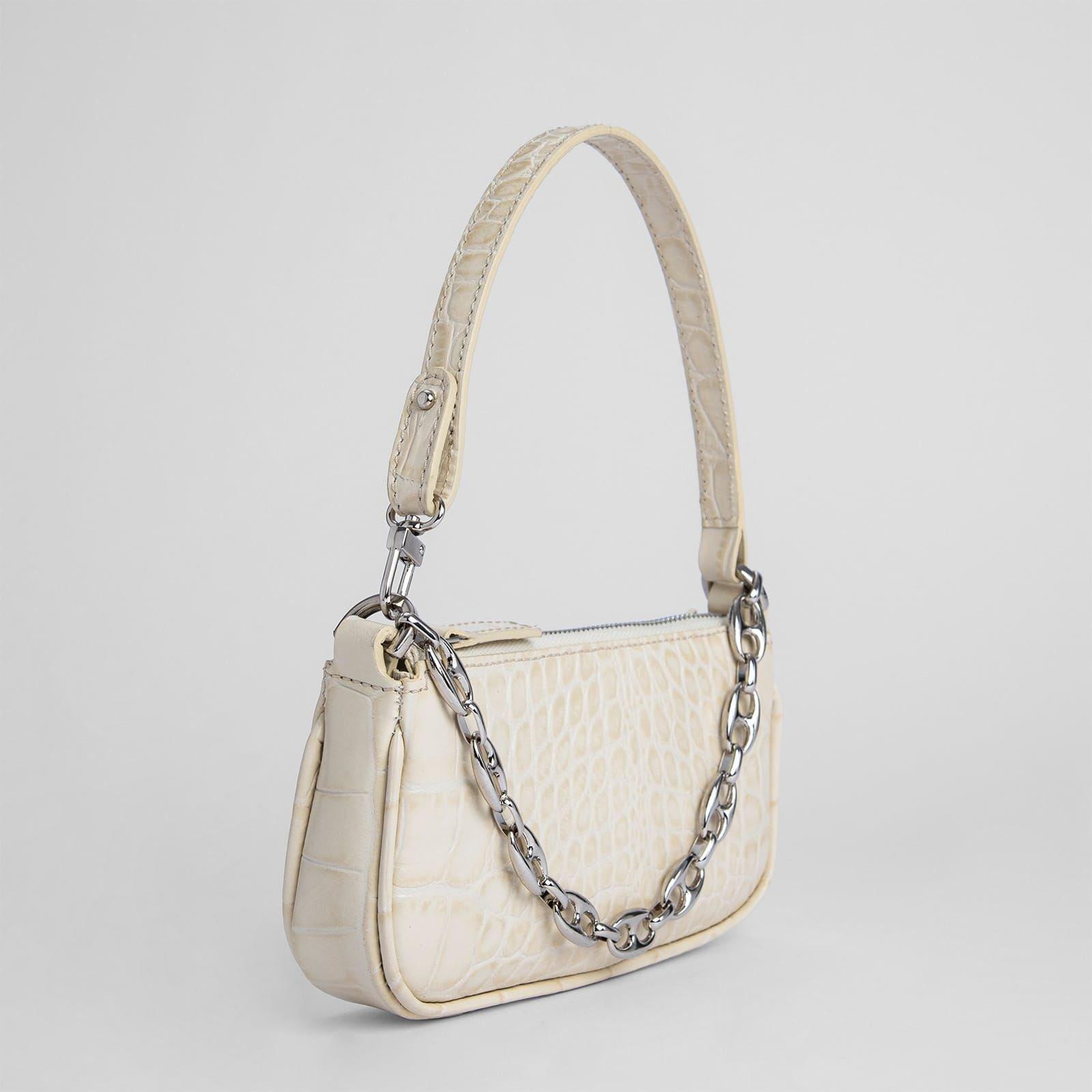 Cream - By Far - Mini Rachel Croco Bag - 3