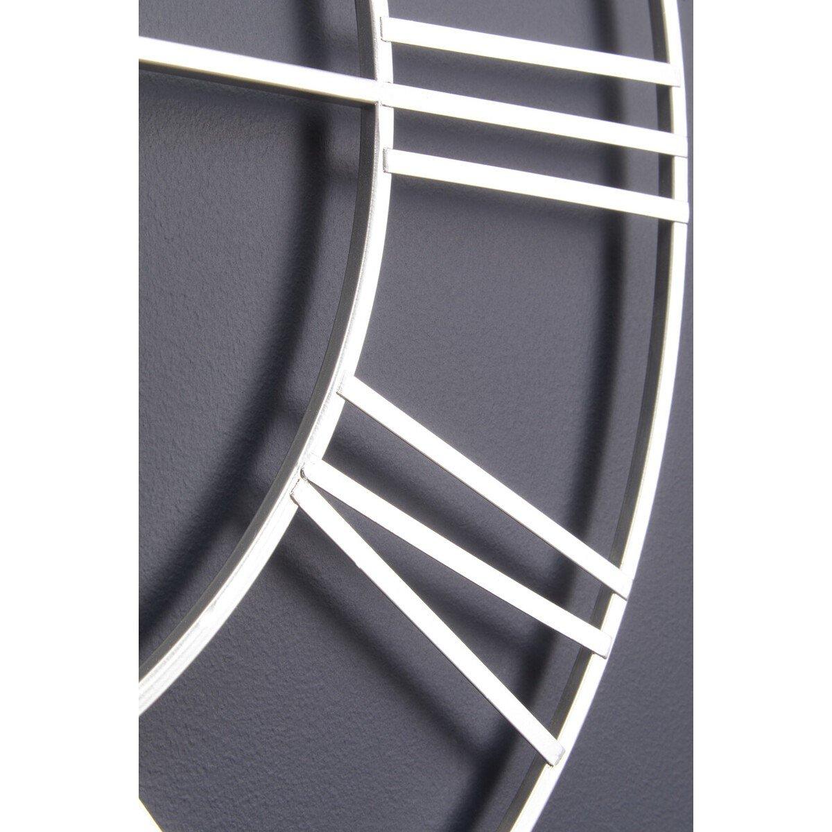 Silver - Premier Housewares - Genova 60cm Dia Silver Metal Roman Numeral Wall Cl - 4