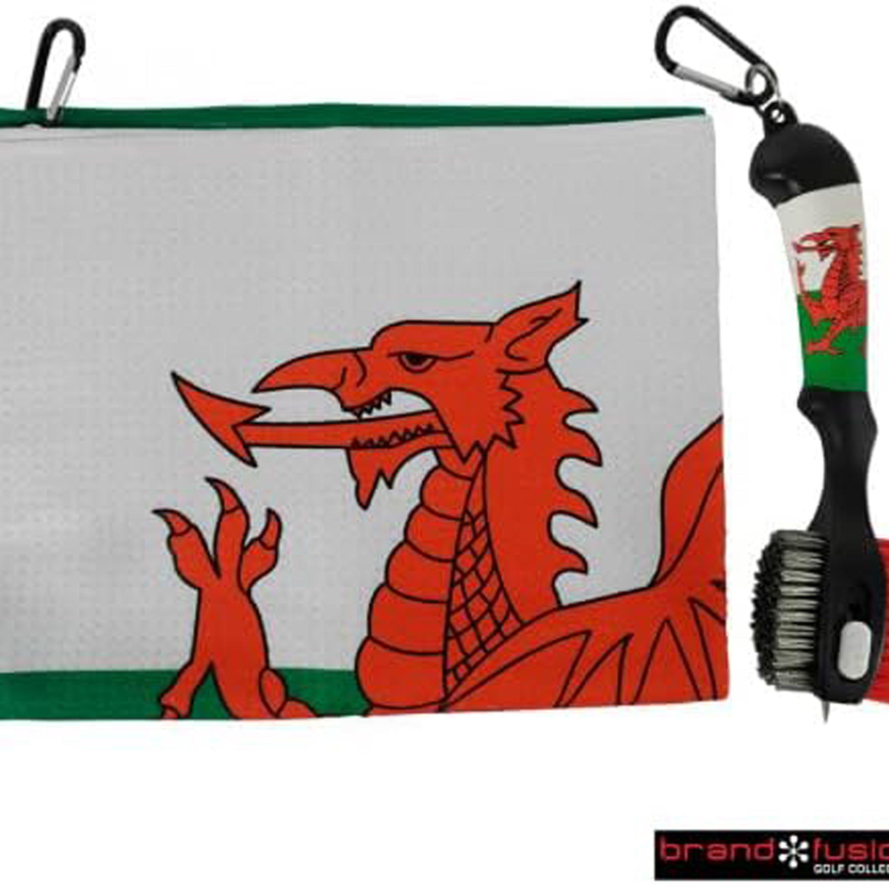 England - Brand Fusion - Golf Towel & Brush Set - 2