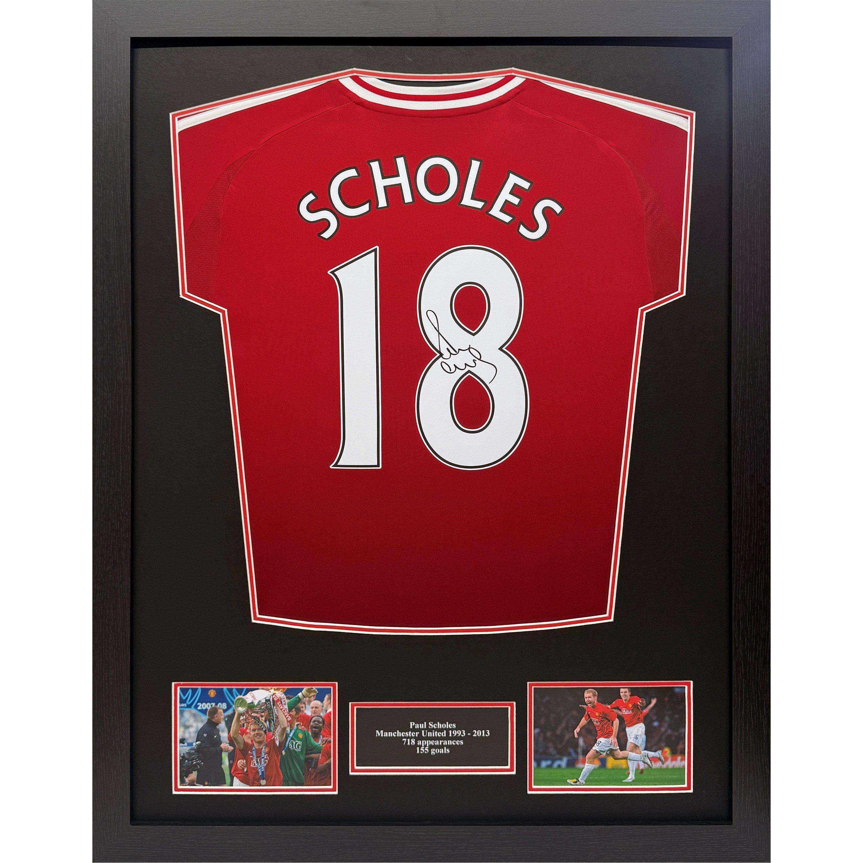 Allstarsignings Ltd  Paul Scholes Signed Manchester United Shirt - Red