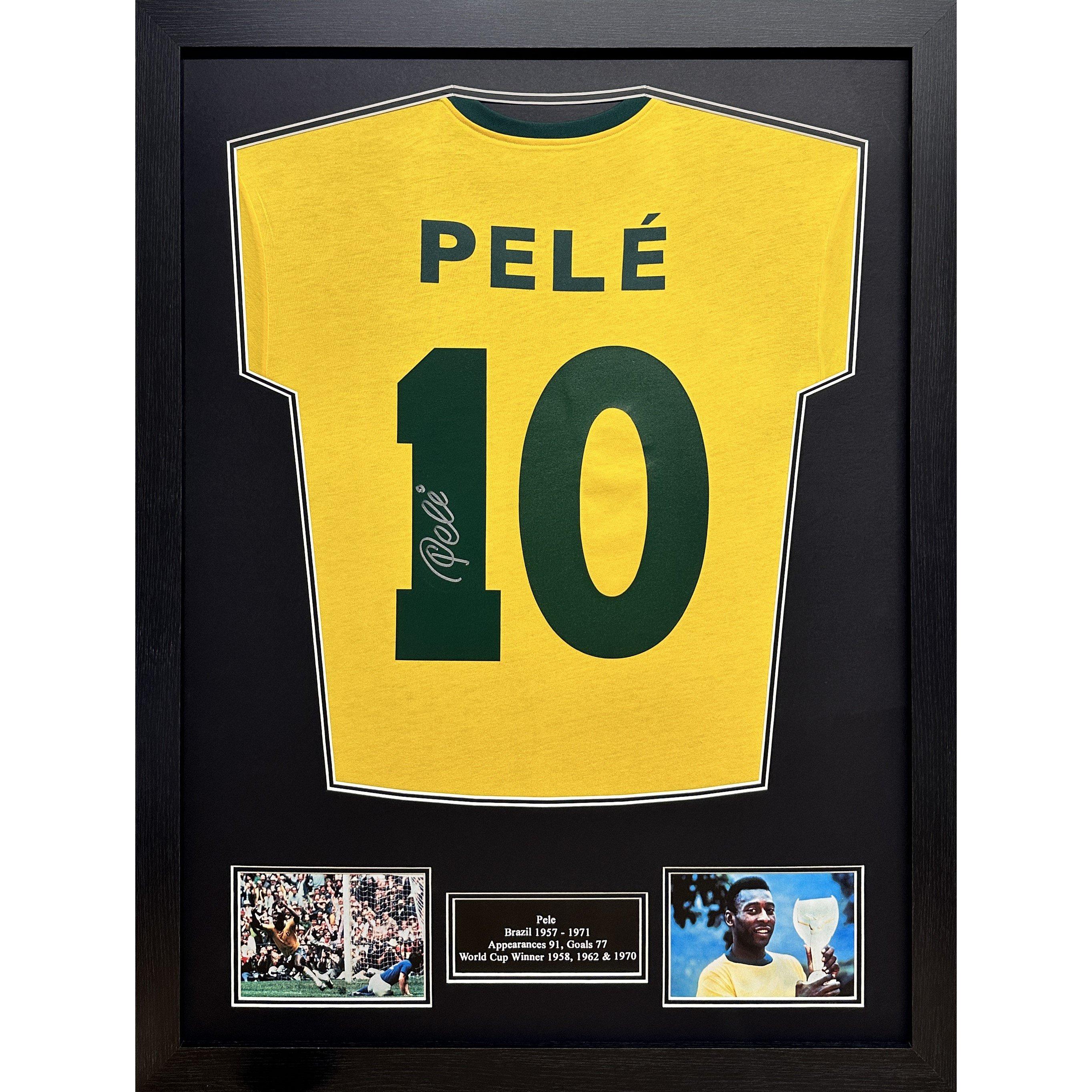 Yellow - AllStarSignings Ltd - Pele signed & framed Brazil football shirt - 1