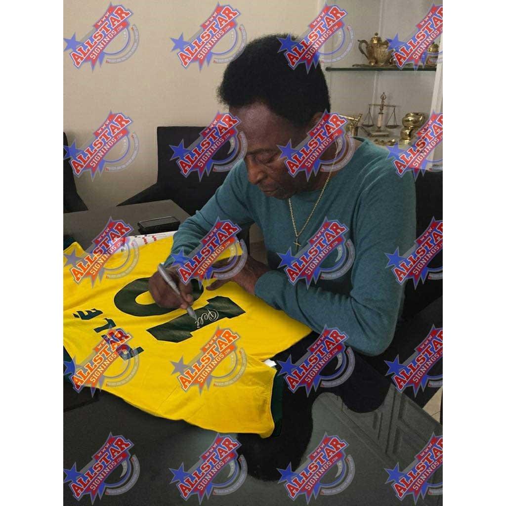 Yellow - AllStarSignings Ltd - Pele signed & framed Brazil football shirt - 2
