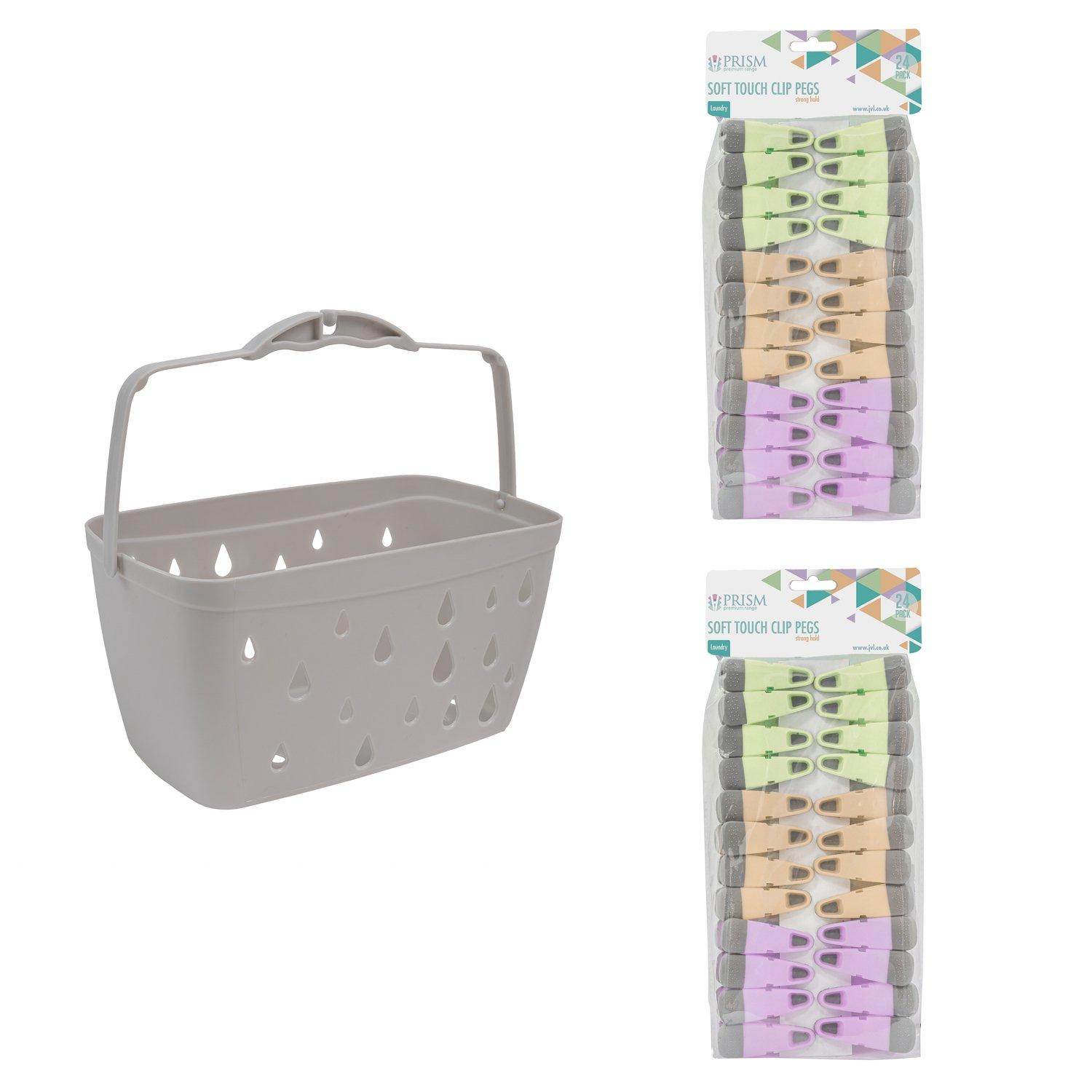 Jvl  Grey Peg Basket With 48 Prism Soft Touch Clip -  - Individual