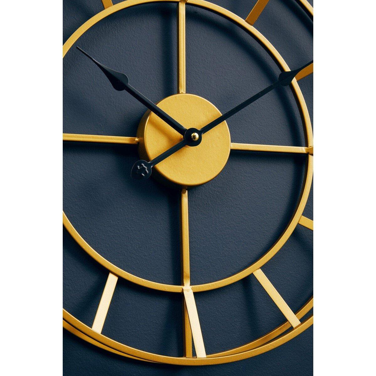 Gold - Premier Housewares - Kent 40cm Dia Small Gold Finish Metal Wall Clock - 2