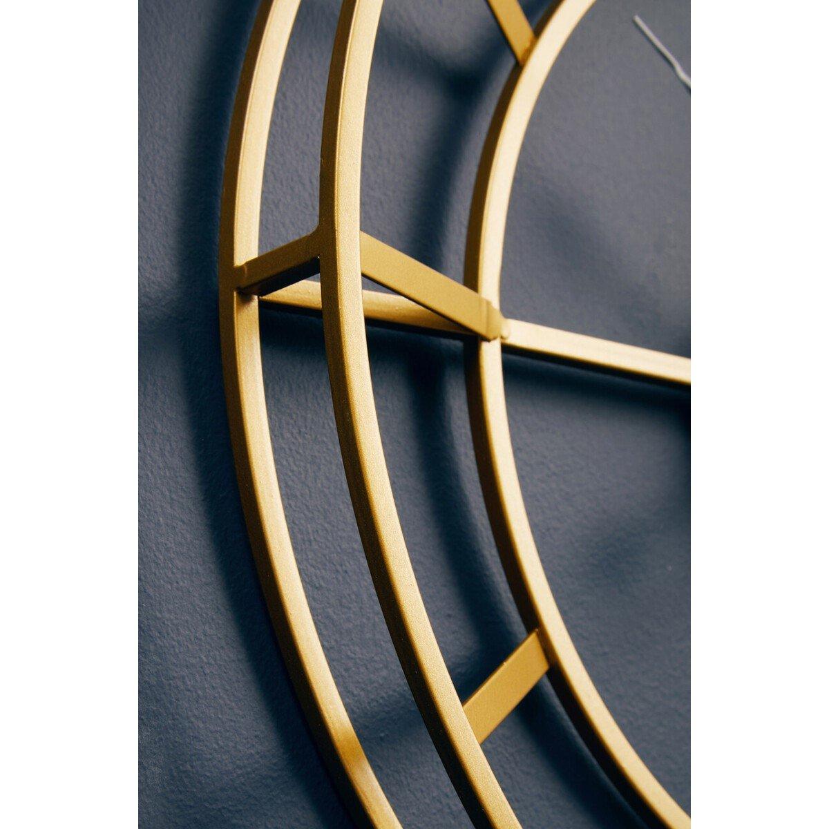 Gold - Premier Housewares - Kent 40cm Dia Small Gold Finish Metal Wall Clock - 3