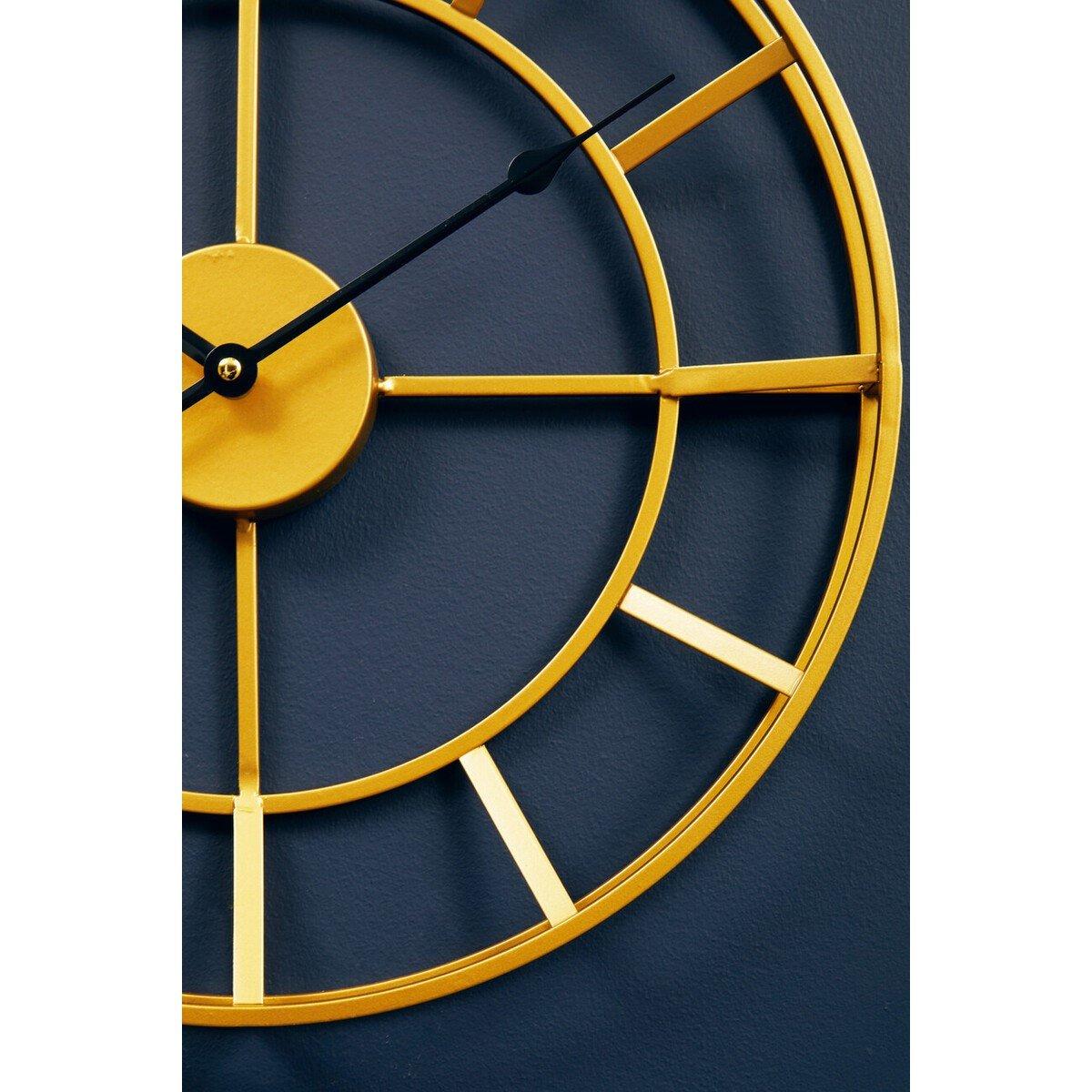 Gold - Premier Housewares - Kent 40cm Dia Small Gold Finish Metal Wall Clock - 4