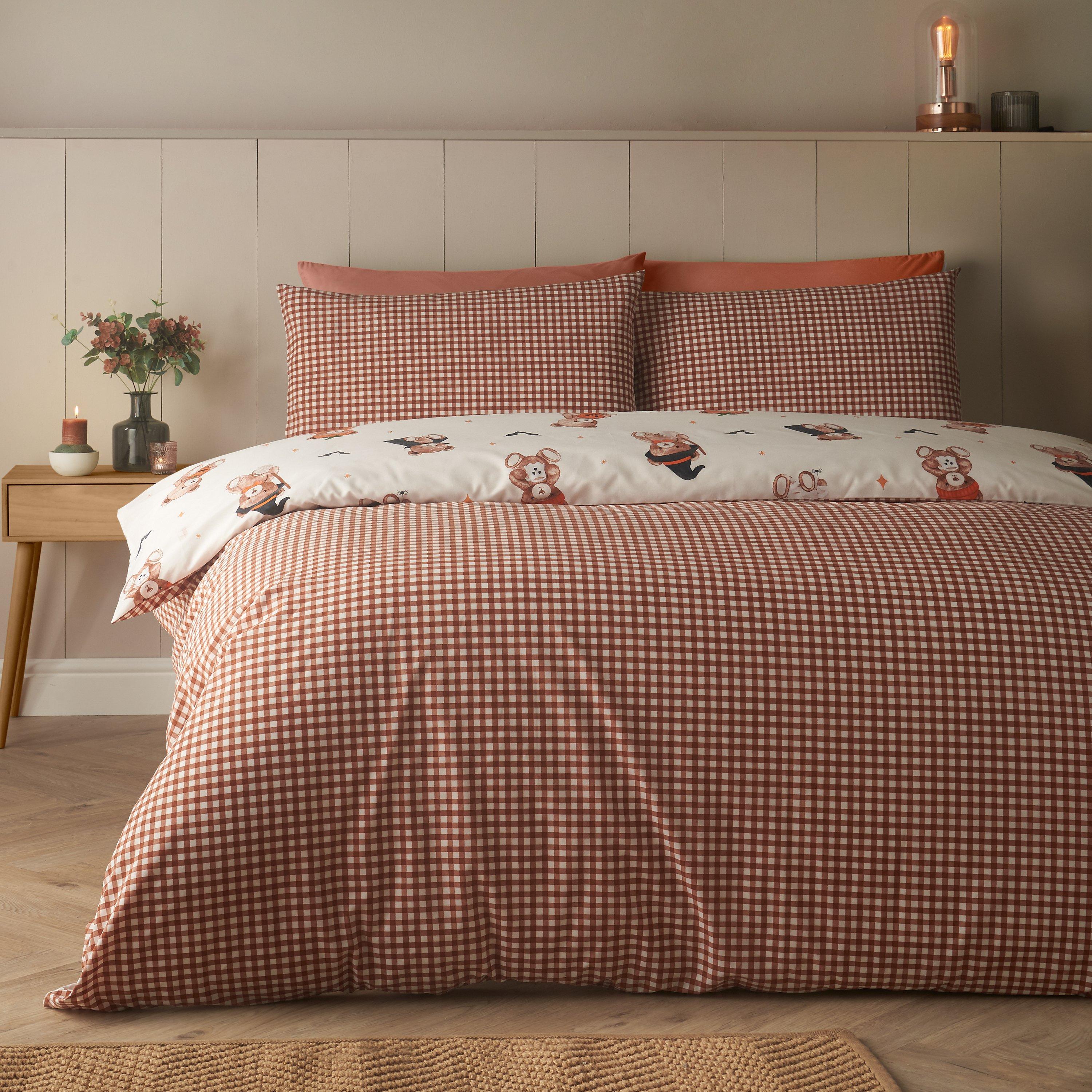 Cream - Catherine Lansfield - Scare Bears Reversible Duvet Cover Set - 2