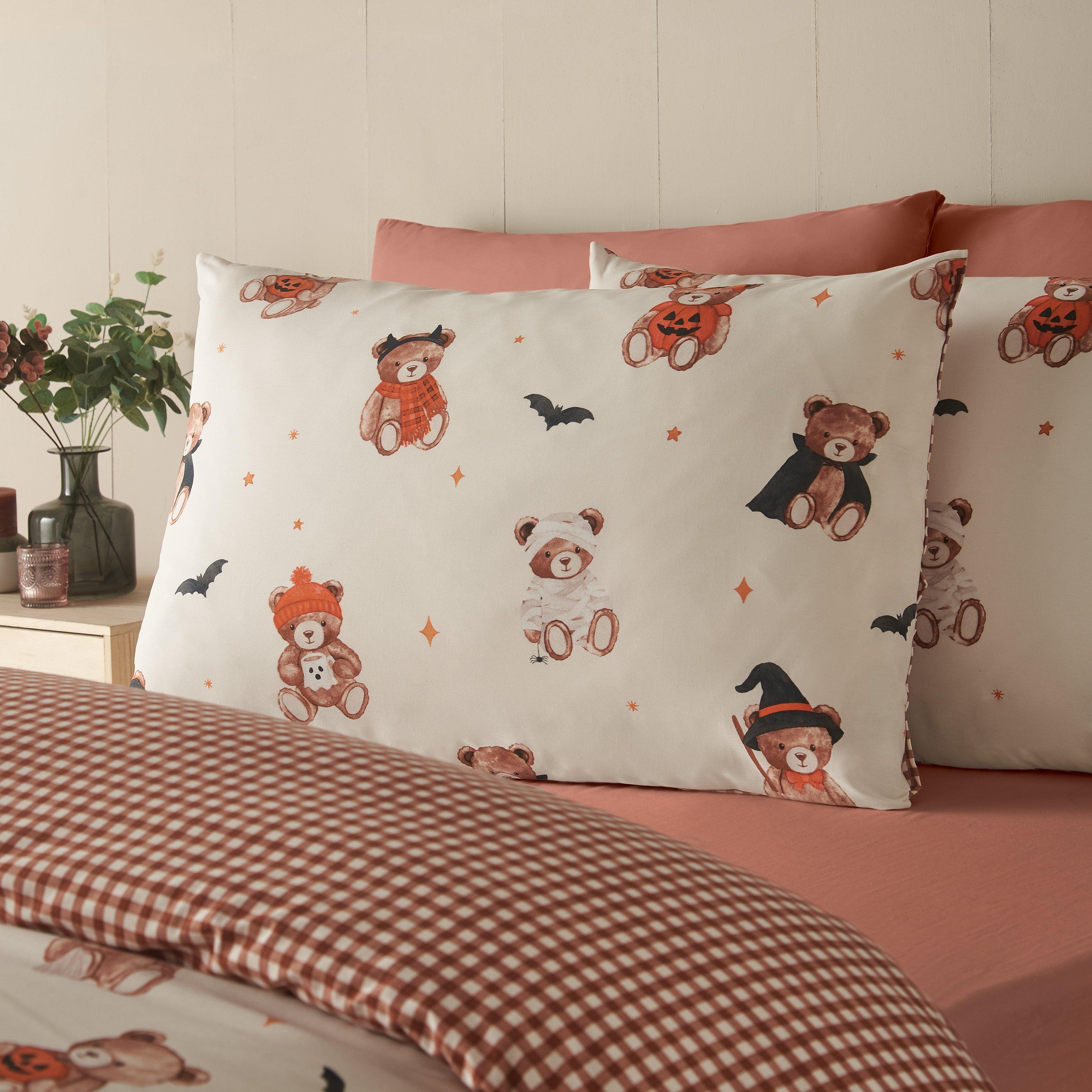 Cream - Catherine Lansfield - Scare Bears Reversible Duvet Cover Set - 3
