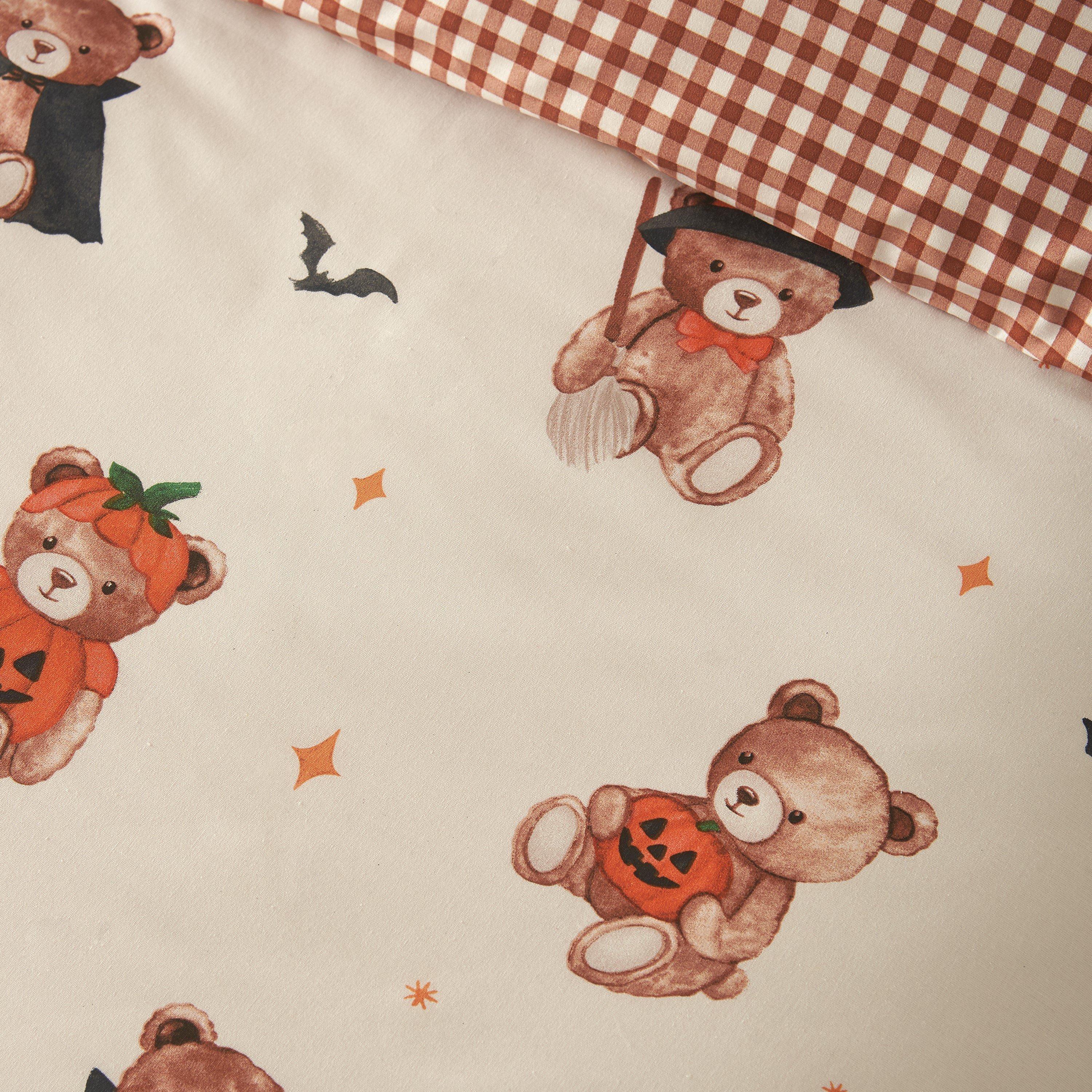 Cream - Catherine Lansfield - Scare Bears Reversible Duvet Cover Set - 4