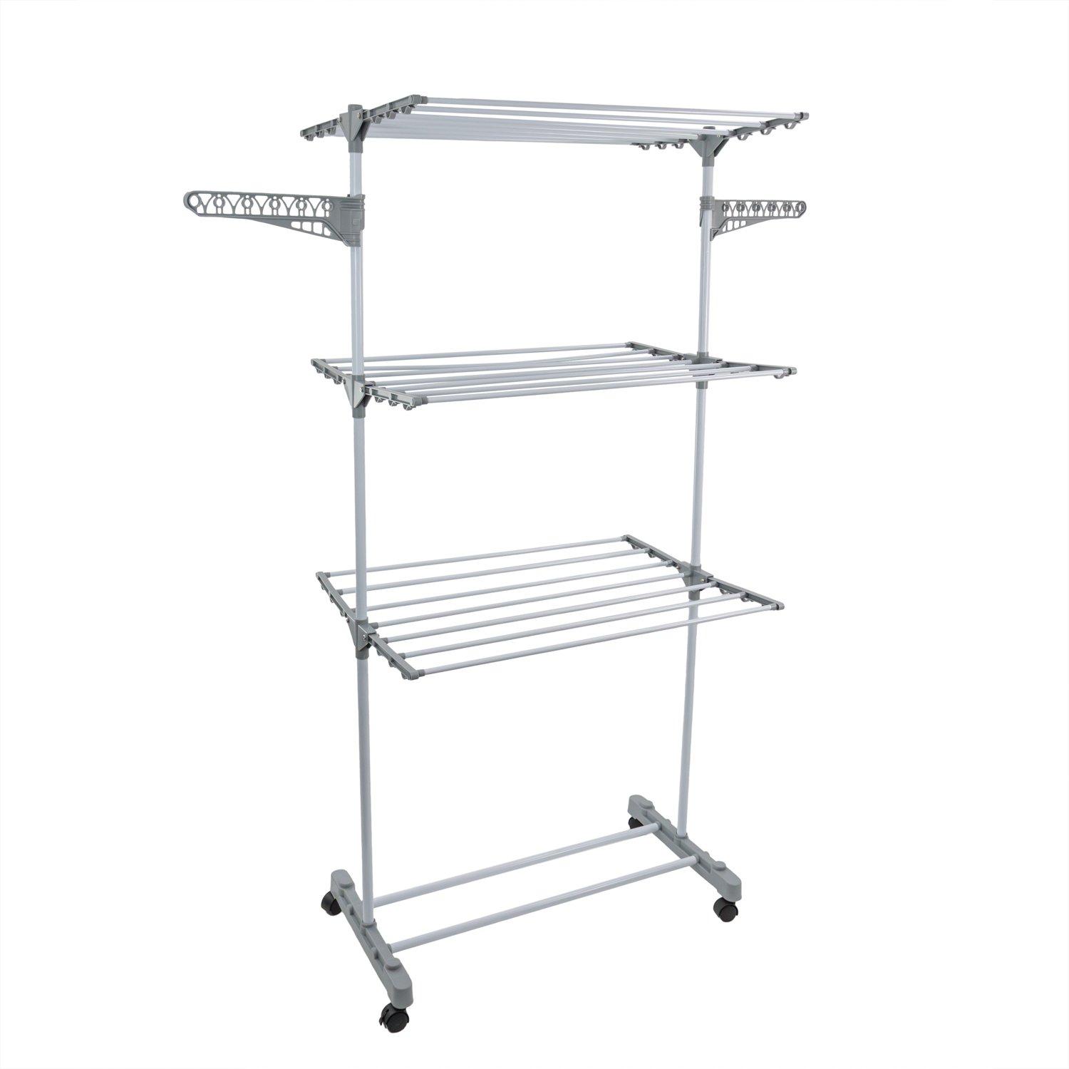 White - JVL - Foldable 3 Tier Drying Rack - 21M White - 1