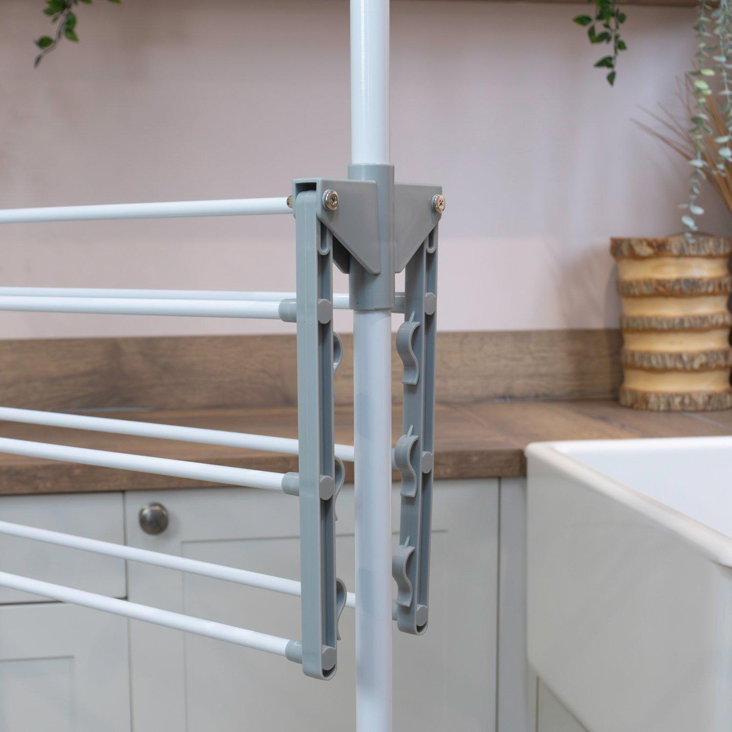 White - JVL - Foldable 3 Tier Drying Rack - 21M White - 9