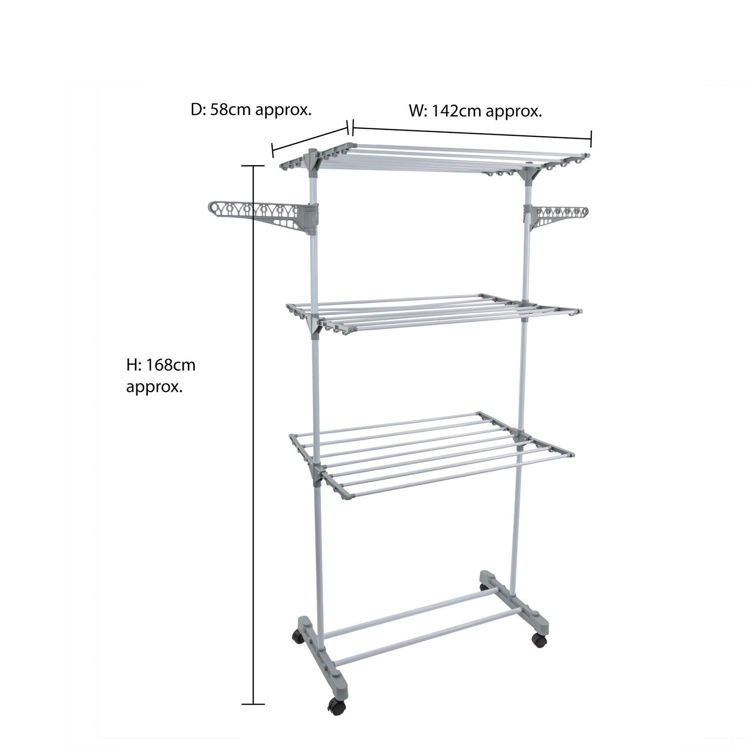 White - JVL - Foldable 3 Tier Drying Rack - 21M White - 10