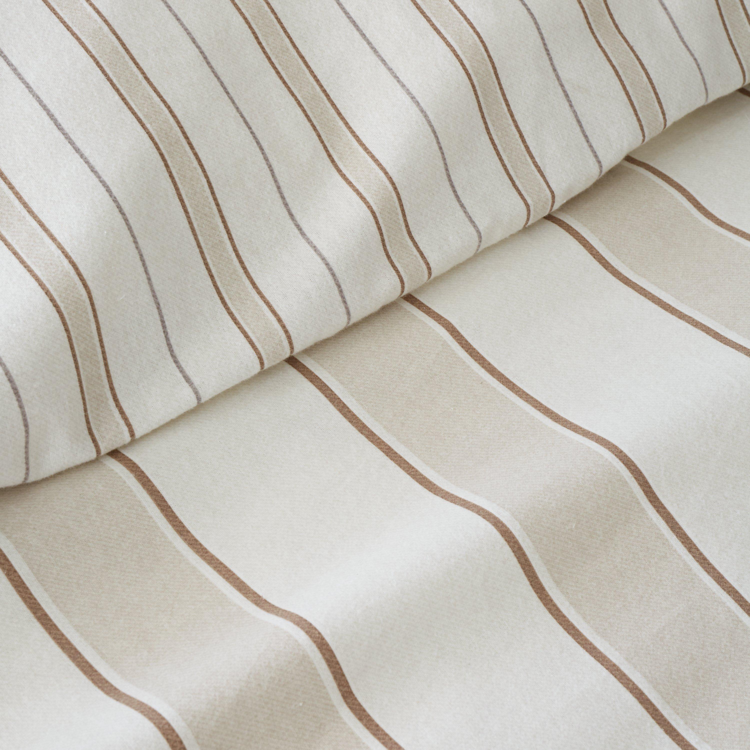 Natural - Bianca - Brushed Regal Stripe Cotton Duvet Cover Set - 5