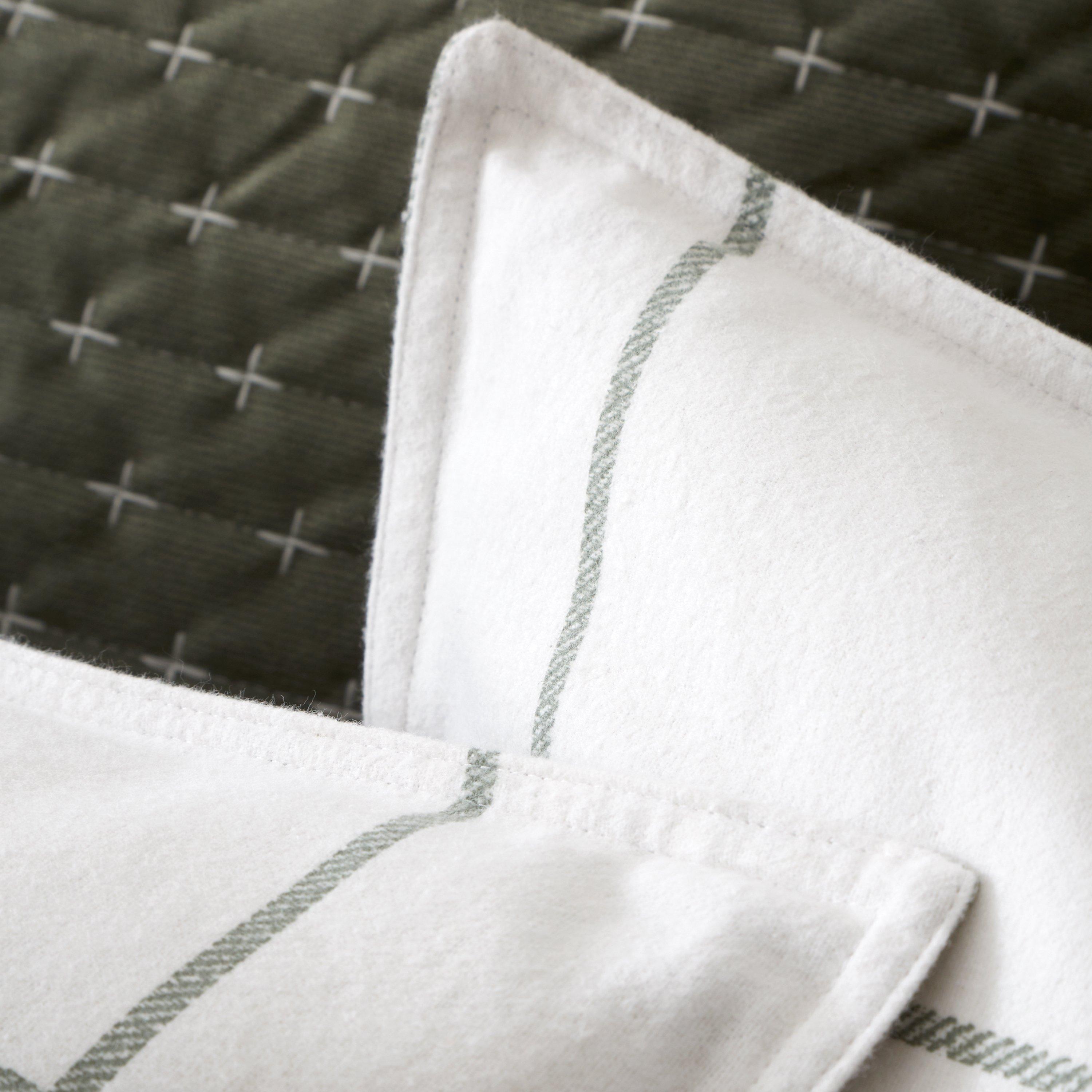 Green - Bianca - Brushed Regal Check Cotton Duvet Cover Set - 4