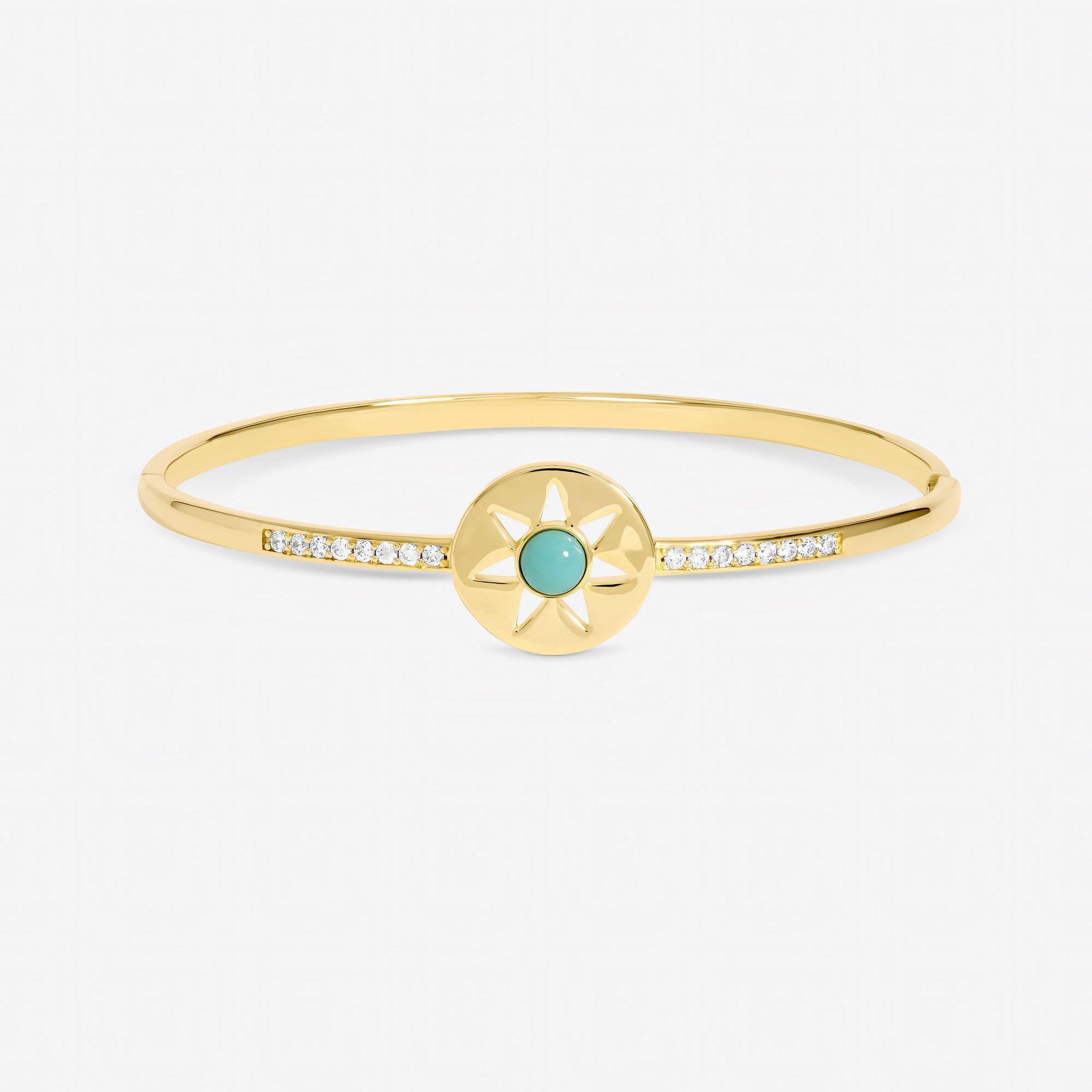 Gold - Inicio - Gold Turquoise Celestial Bangle - Gift Pouch - 1