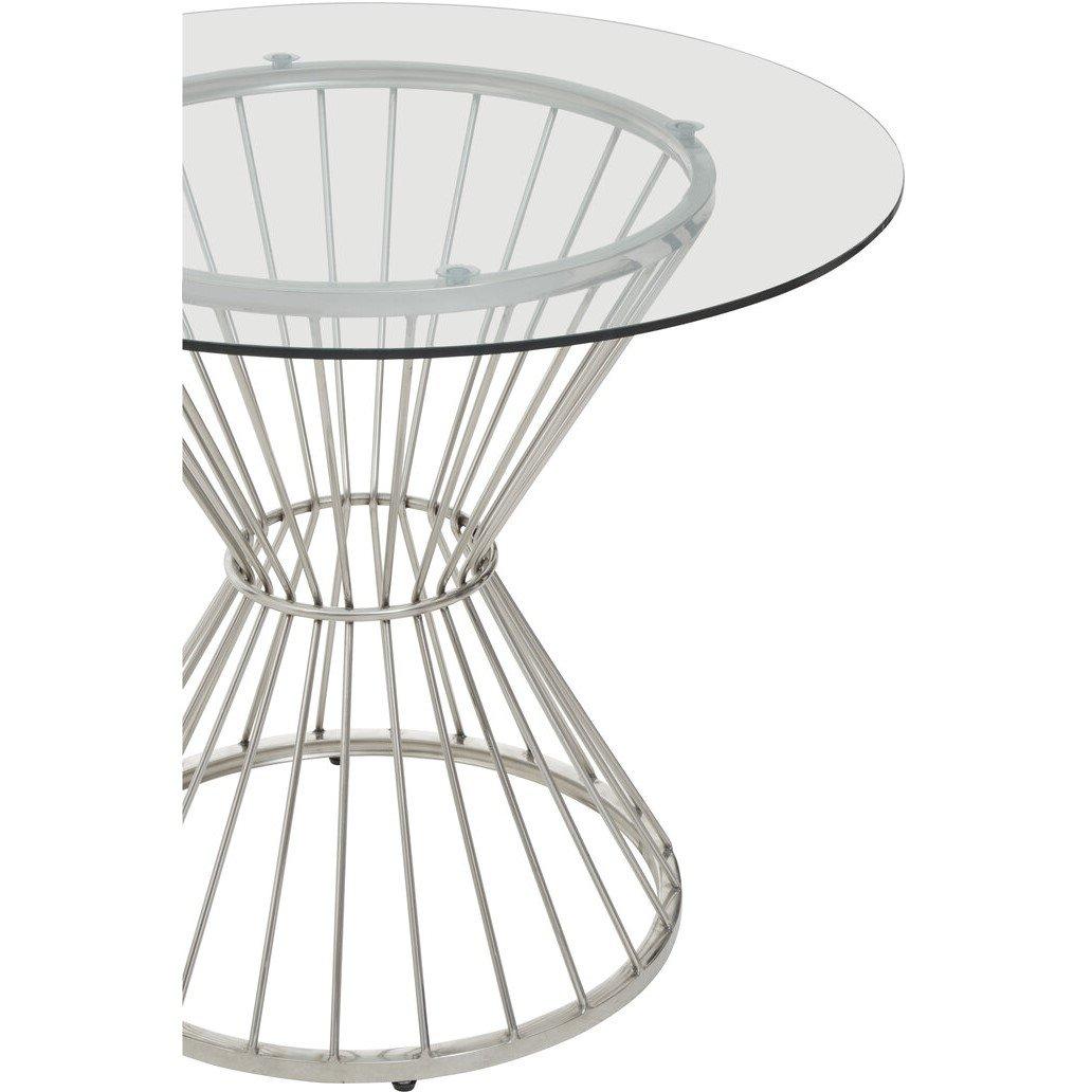 Silver - Fifty Five South - Anzio Hourglass Dining Table with Clear Glass and - 4