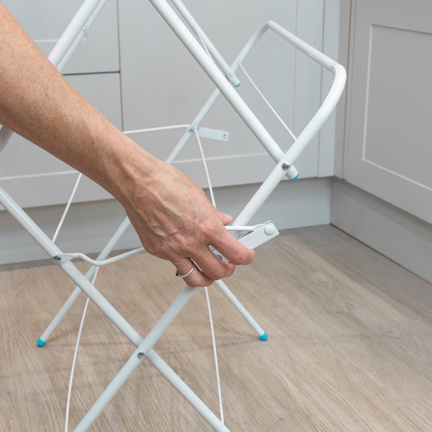 White - JVL - 2 Tier Clothes Drying Airer - 9M White - 6