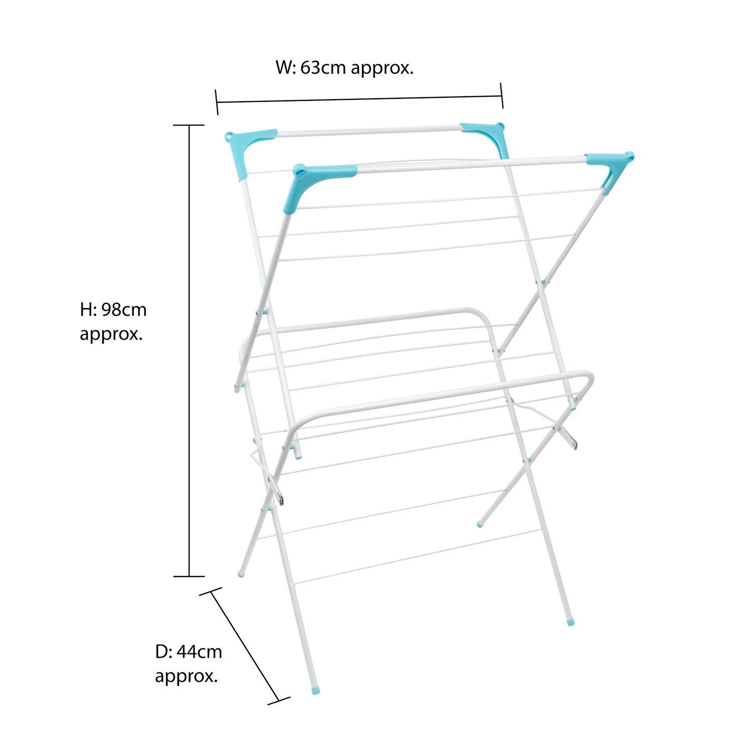 White - JVL - 2 Tier Clothes Drying Airer - 9M White - 9