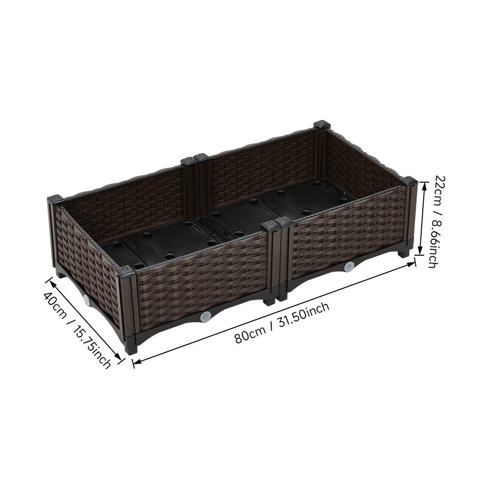 Brown - LIFE IDEAS - Outdoor Rectangular Planting Box - 8