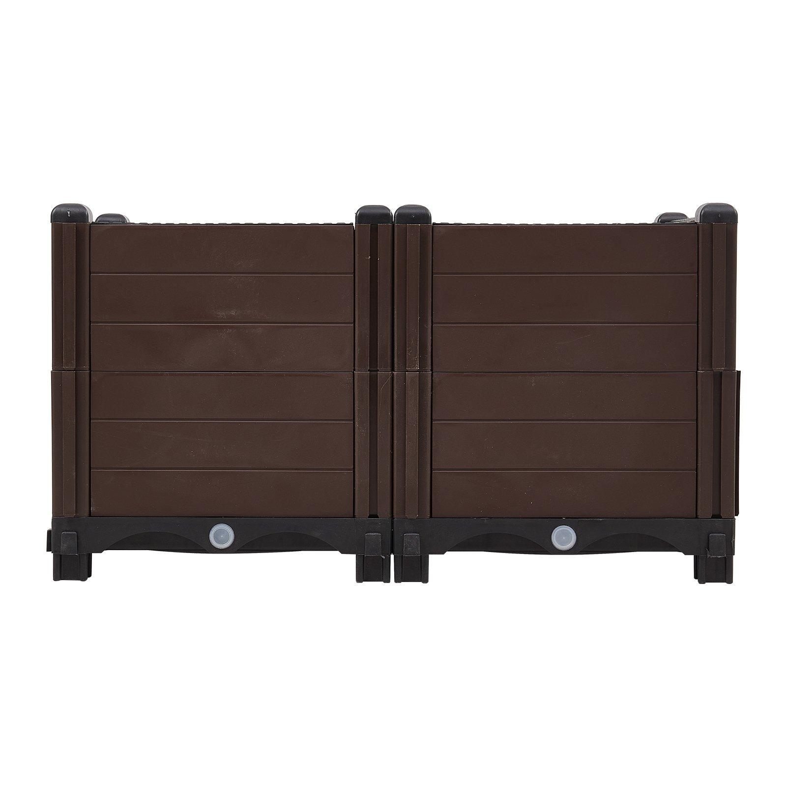 Brown - LIFE IDEAS - Extra-Deep Brown Grid Vegetable Planter - 4